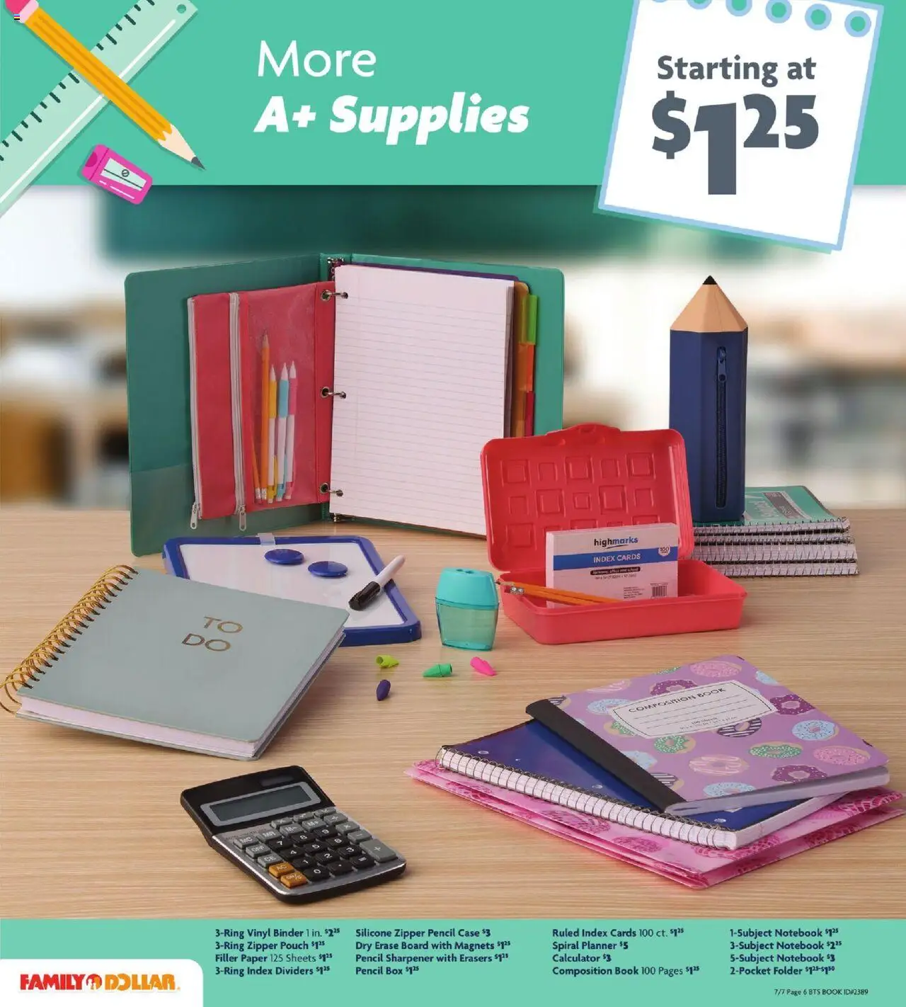 Family Dollar Back to School - valid from 07.07.2025 | Page: 5 | Products: Box, Pencil, Notebook, Case