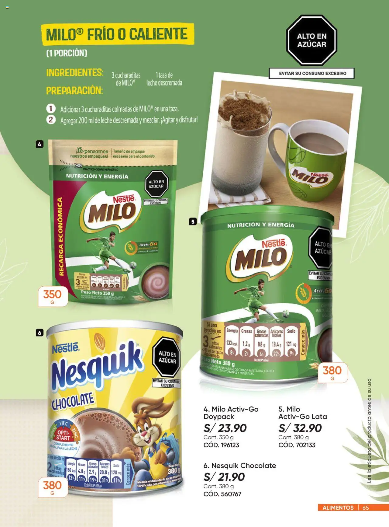 Catálogo Azzorti válido desde 18.08.2025 | Página: 65 | Productos: Leche, Chocolate, Empaque, Polvo