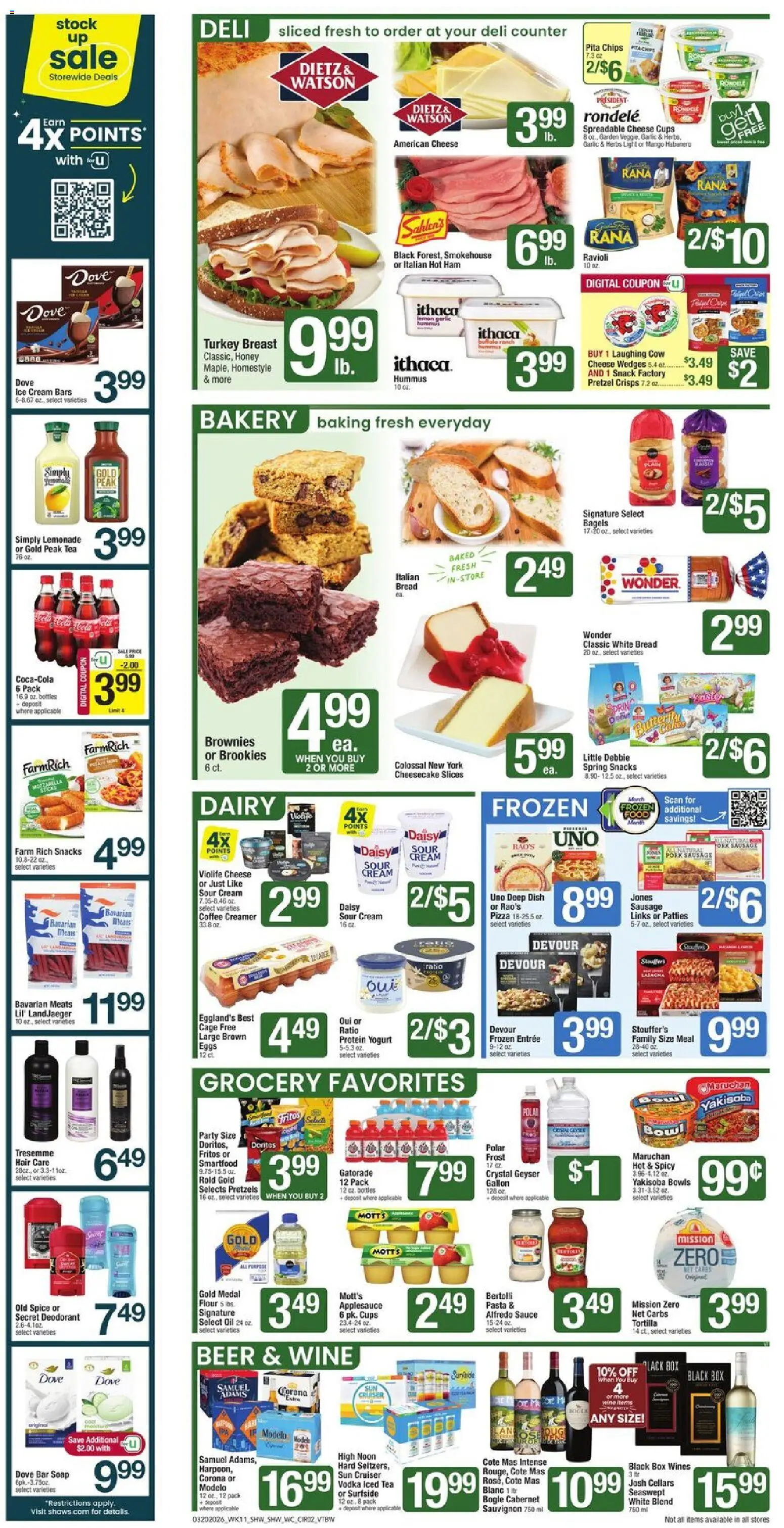 Shaw's Weekly Ad - VT - valid from 20.03.2026 | Page: 2 | Products: Pork, Pasta, Cream, Vodka