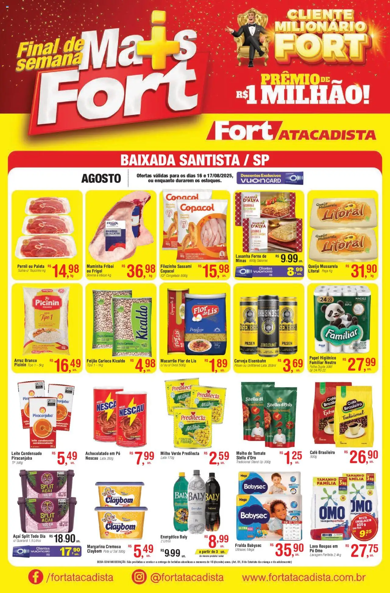 Fort Atacadista Folheto - válido de 16.08.2025 | Página: 1 | Produtos: Milho verde, Achocolatado, Lasanha, Margarina