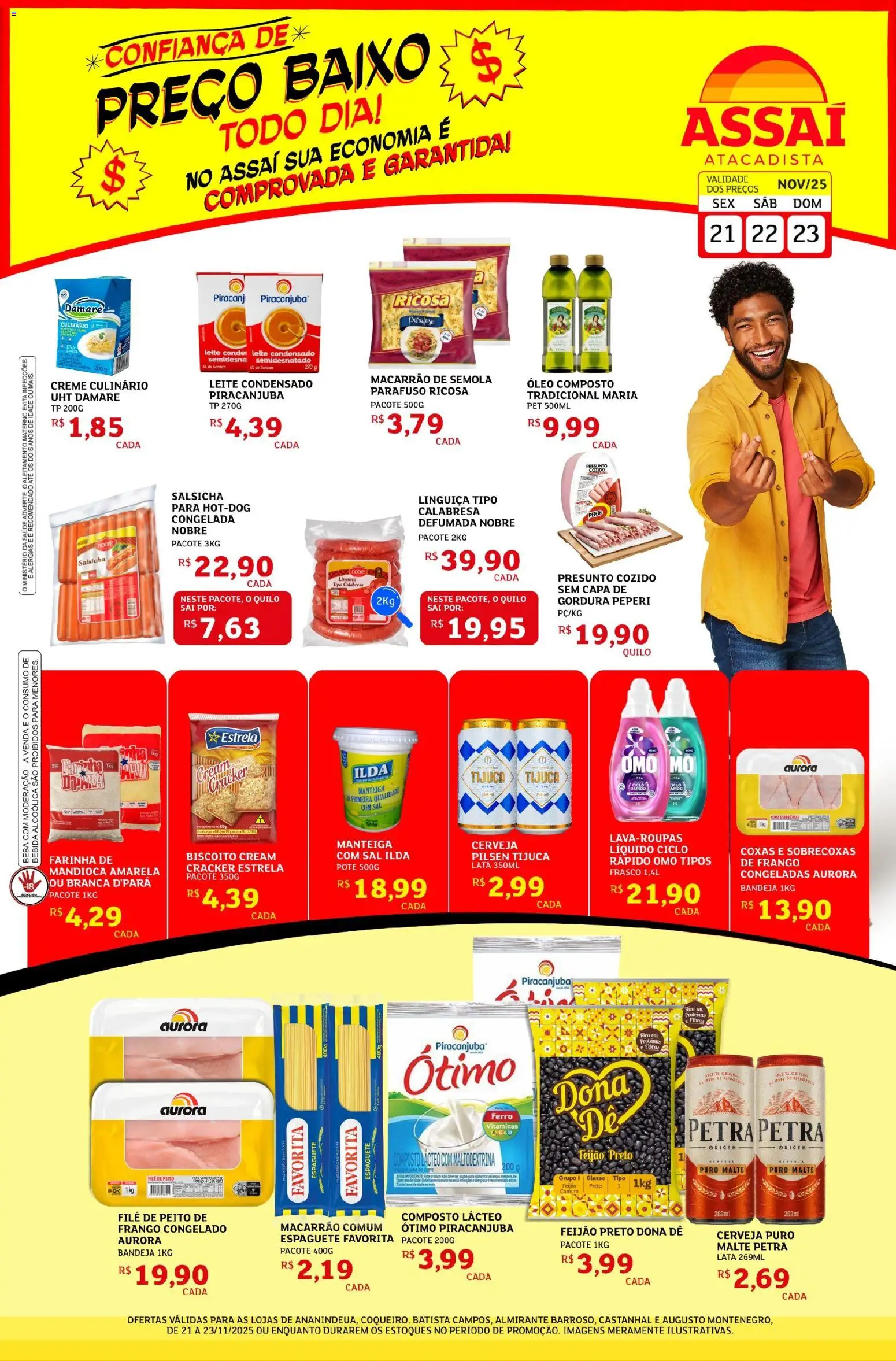 Assaí Atacadista Folheto - válido de 21.11.2025 | Página: 1 | Produtos: Manteiga, Cerveja, Bandeja, Frango