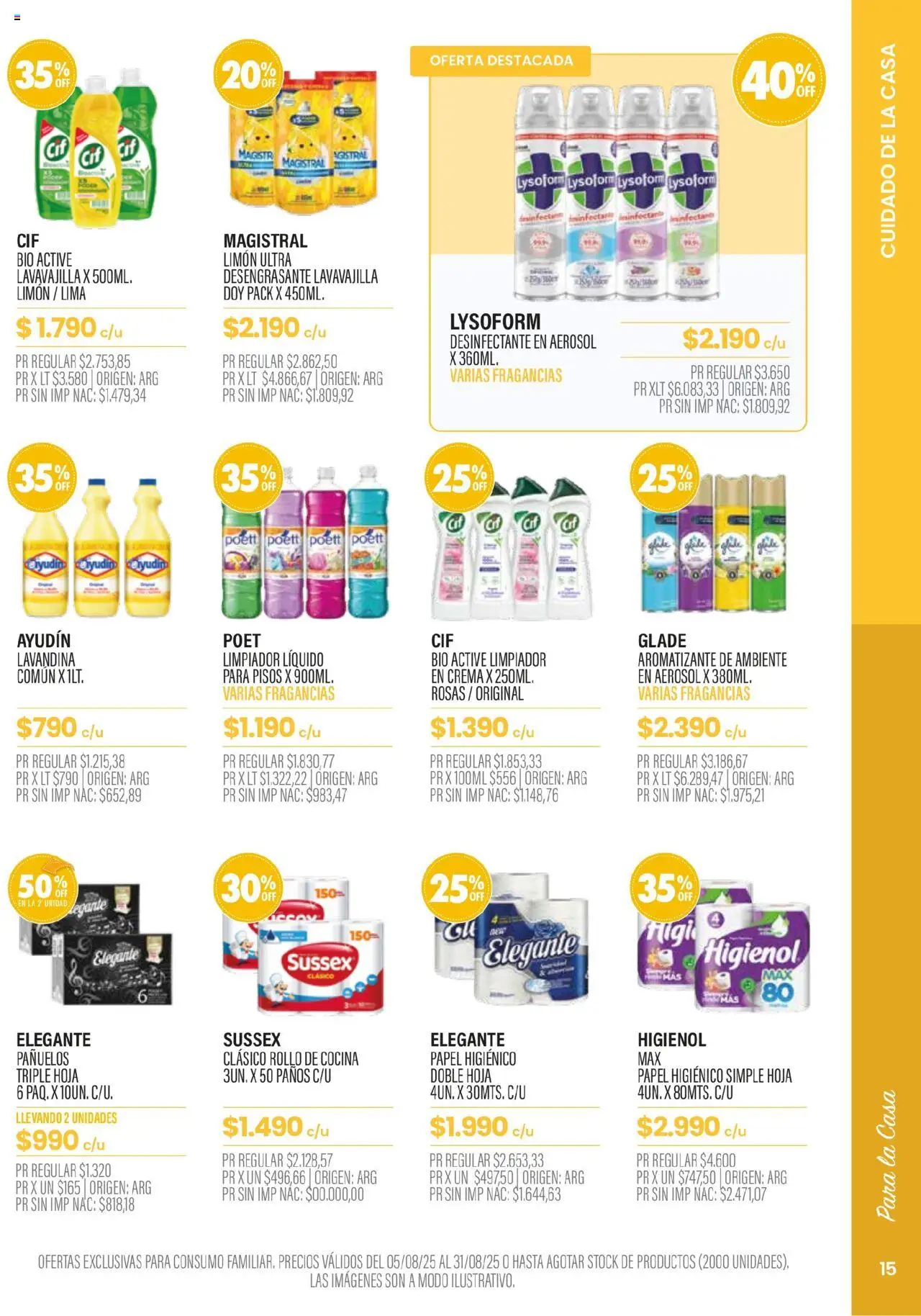 Pigmento catálogo │ válido desde el 05.08.2025 | Página: 15 | Productos: Desinfectante, Papel higiénico, Cocina, Limón