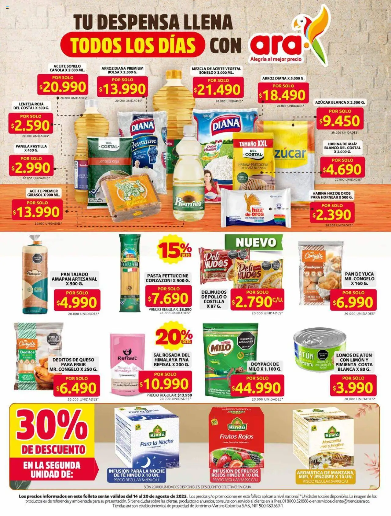 Ara revista - valida desde el 14.08.2025 | Página: 2 | Productos: Harina, Bolsa, Sal, Queso