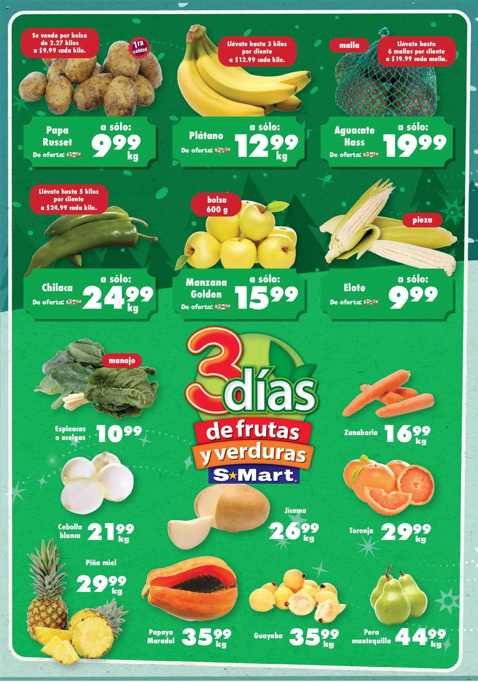 Nuevas ofertas de S-Mart válidas en toda la República Mexicana desde el 04.11.2025. ¡Encuentra las mejores ofertas en S-Mart folleto! | Página: 1 | Productos: Plátano, Piña, Malla, Zanahoria