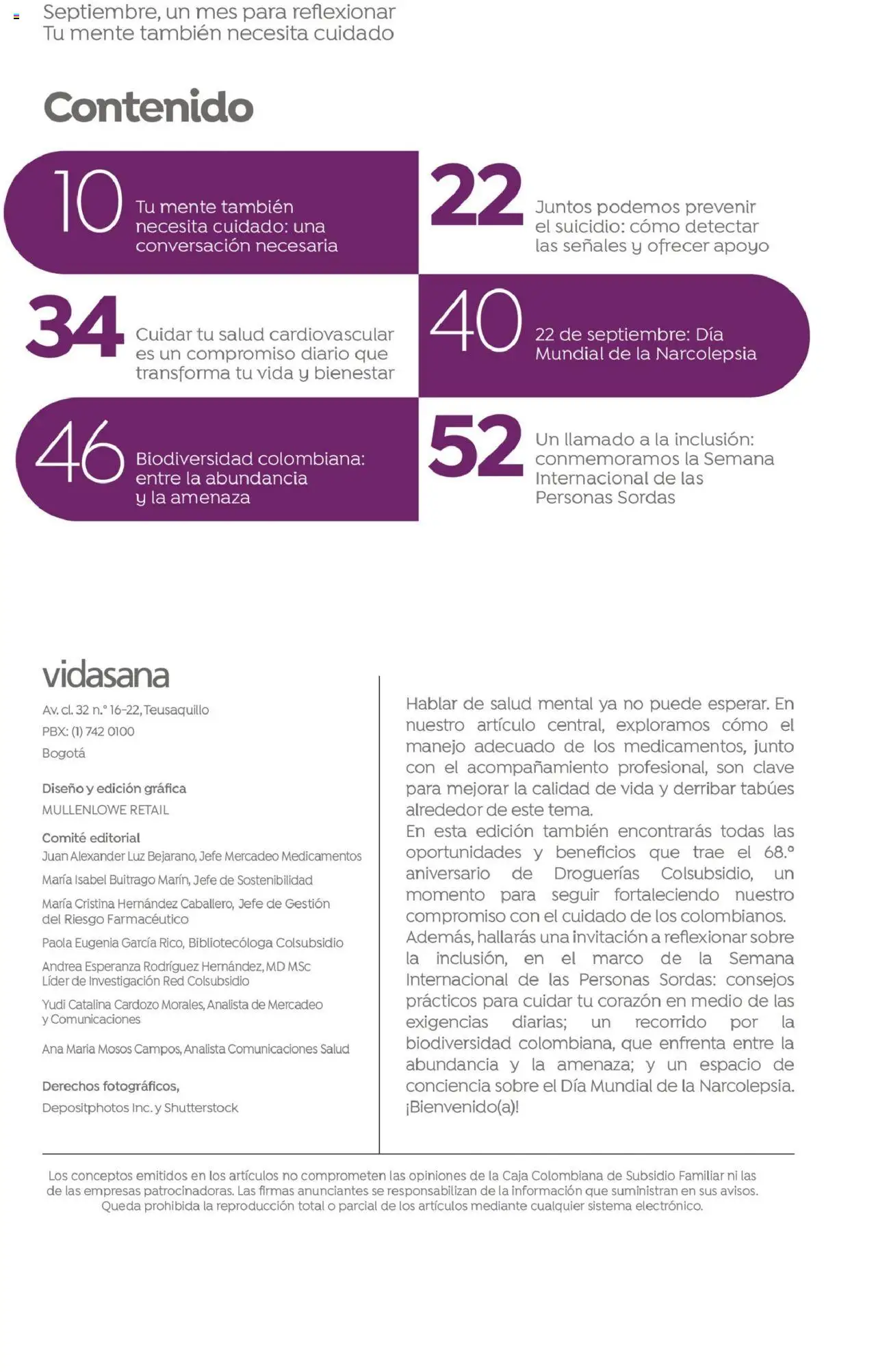 Colsubsidio revista - valida desde el 01.09.2025 | Página: 2 | Productos: Sobre, Caja