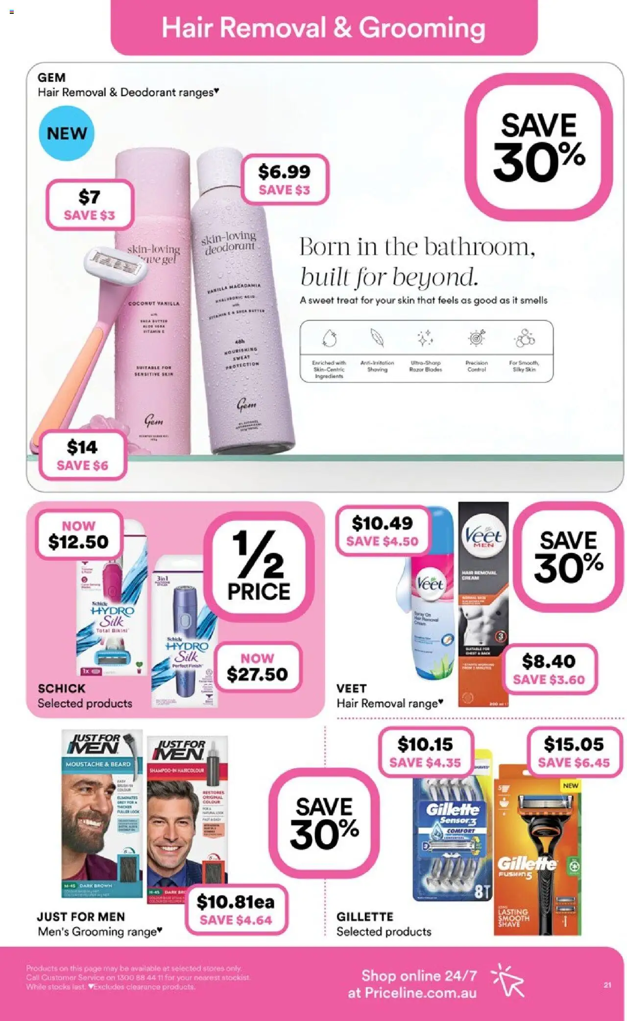 Priceline Pharmacy catalogue - valid from 16.10.2025 | Page: 21 | Products: Bikini, Deodorant, Cream, Razor