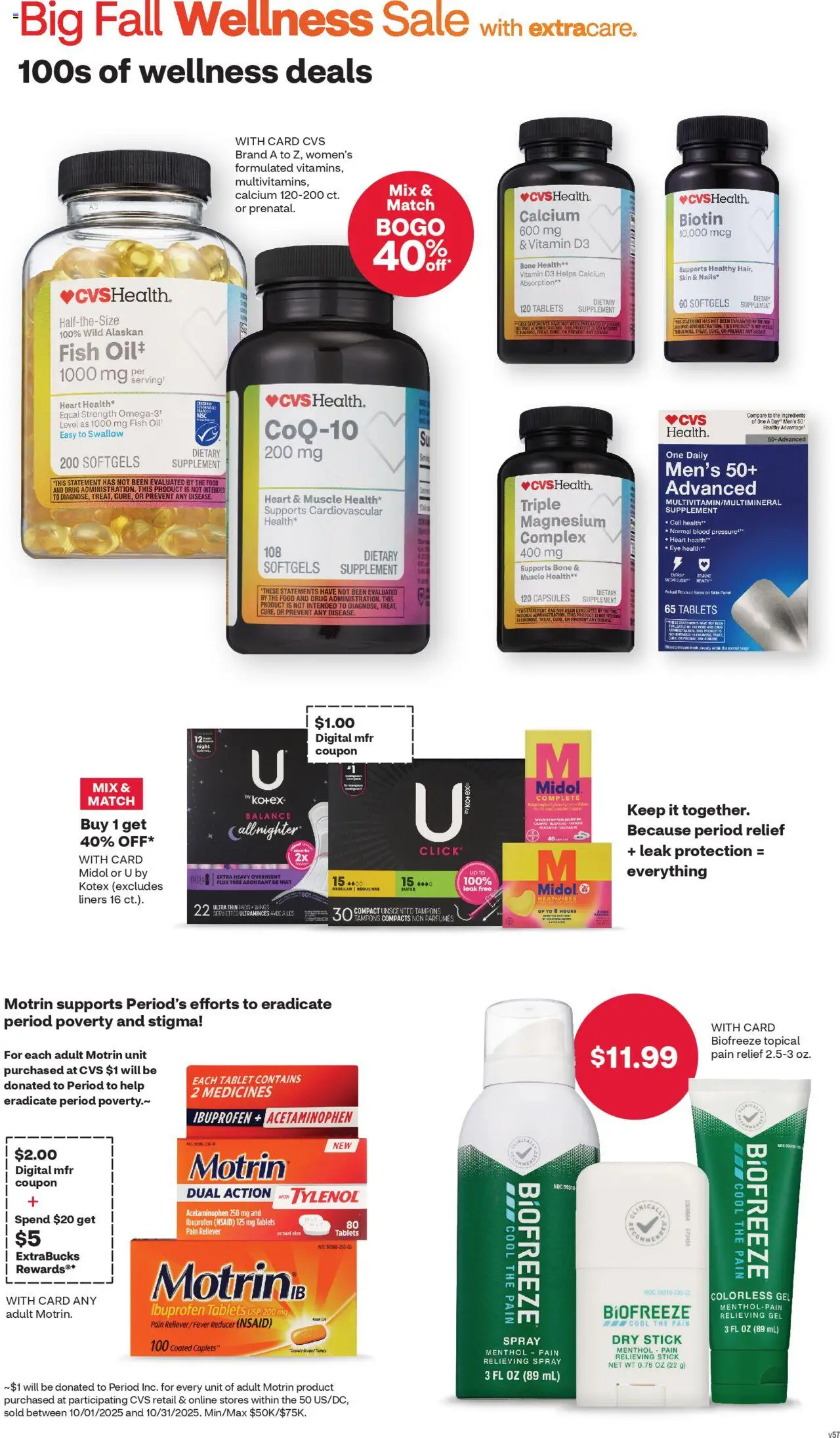 CVS Pharmacy Weekly Ad - WA - valid from 28.09.2025 | Page: 4 | Products: Magnesium, Fish, Tampons, Tablet