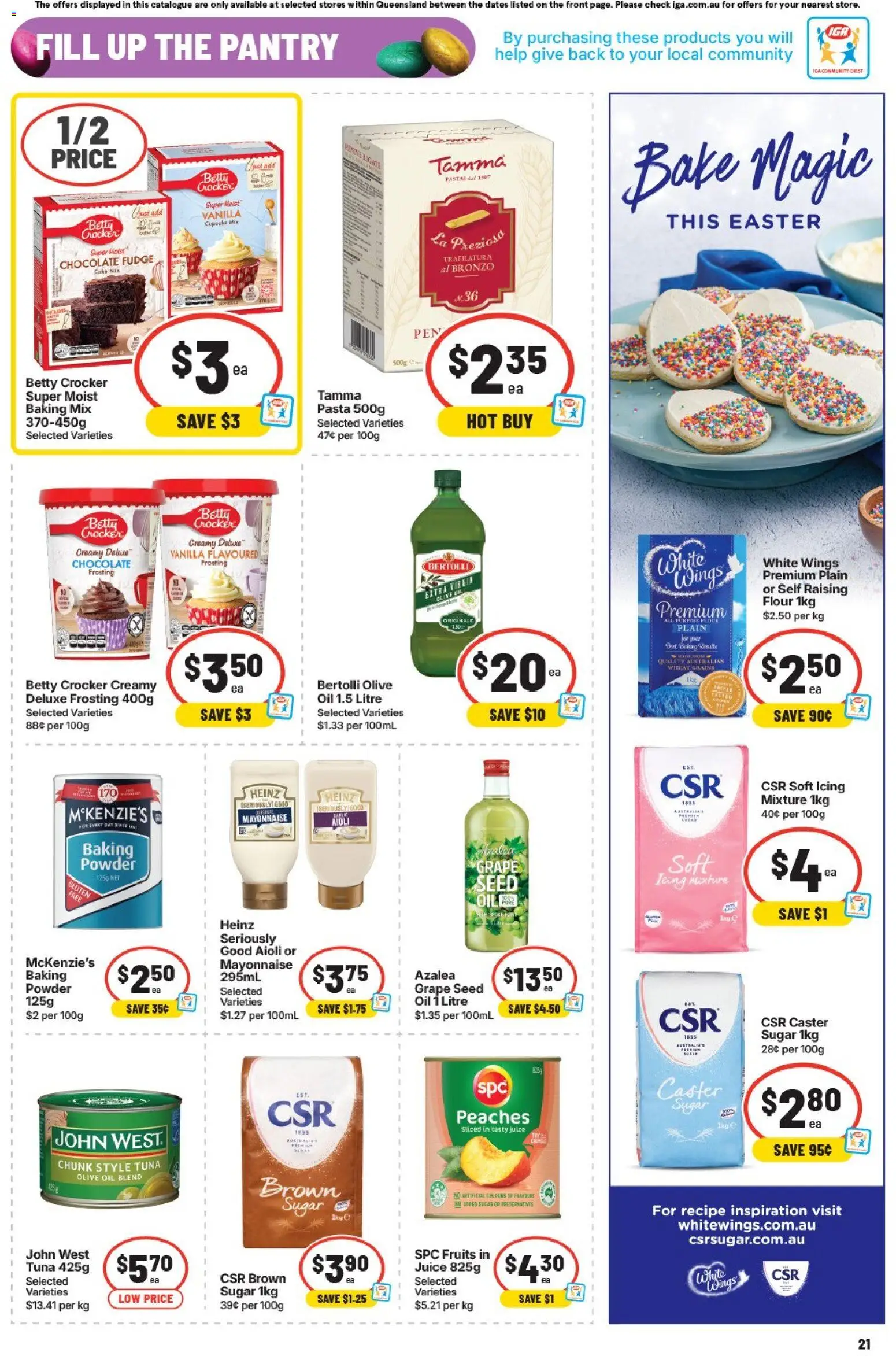 IGA catalogue - valid from 01.04.2026 | Page: 24 | Products: Flour, Pasta, Fruits, Tuna