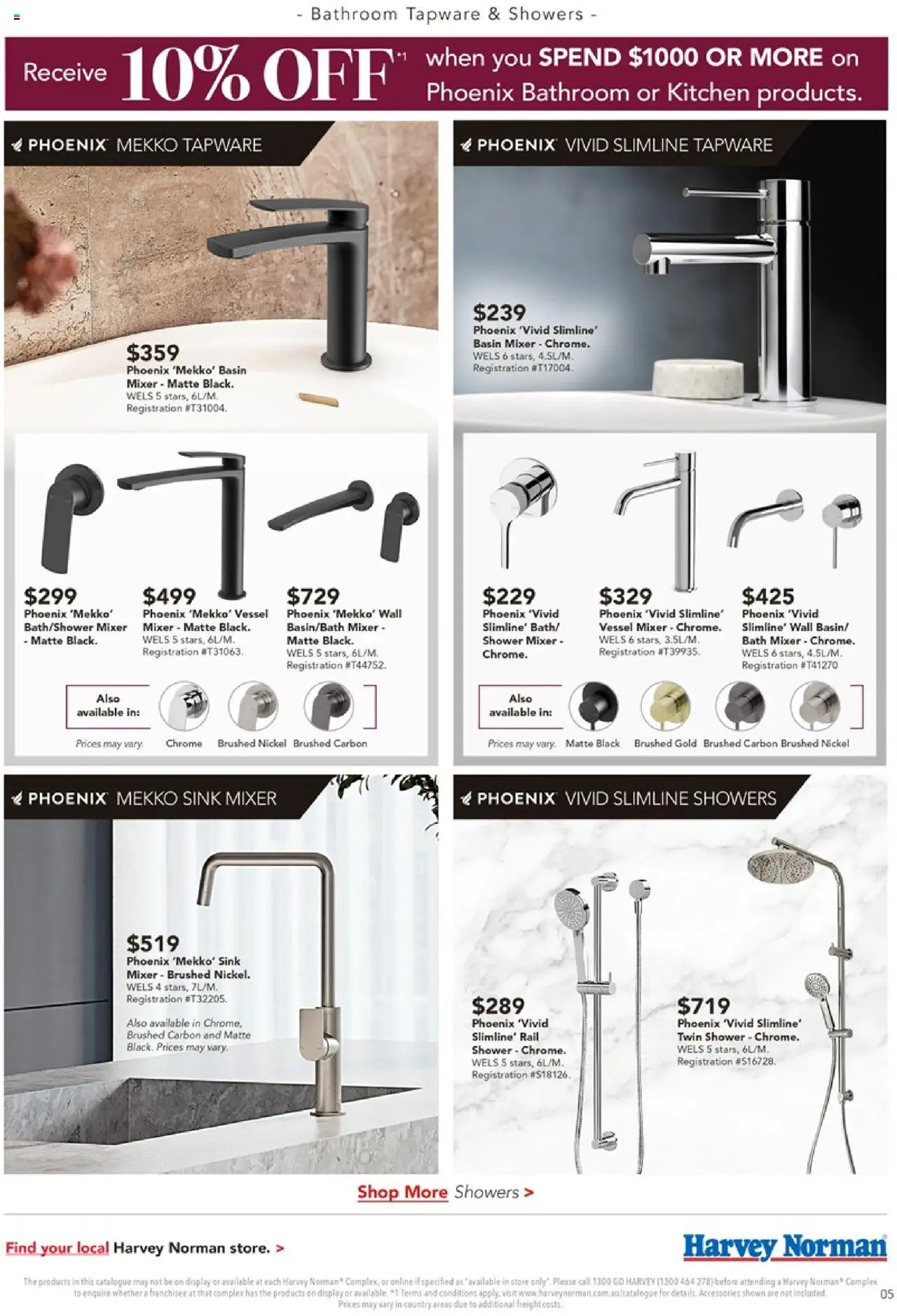 Harvey Norman catalogue - valid from 07.08.2025 | Page: 5 | Products: Sink, Bath, Shower, Bathroom