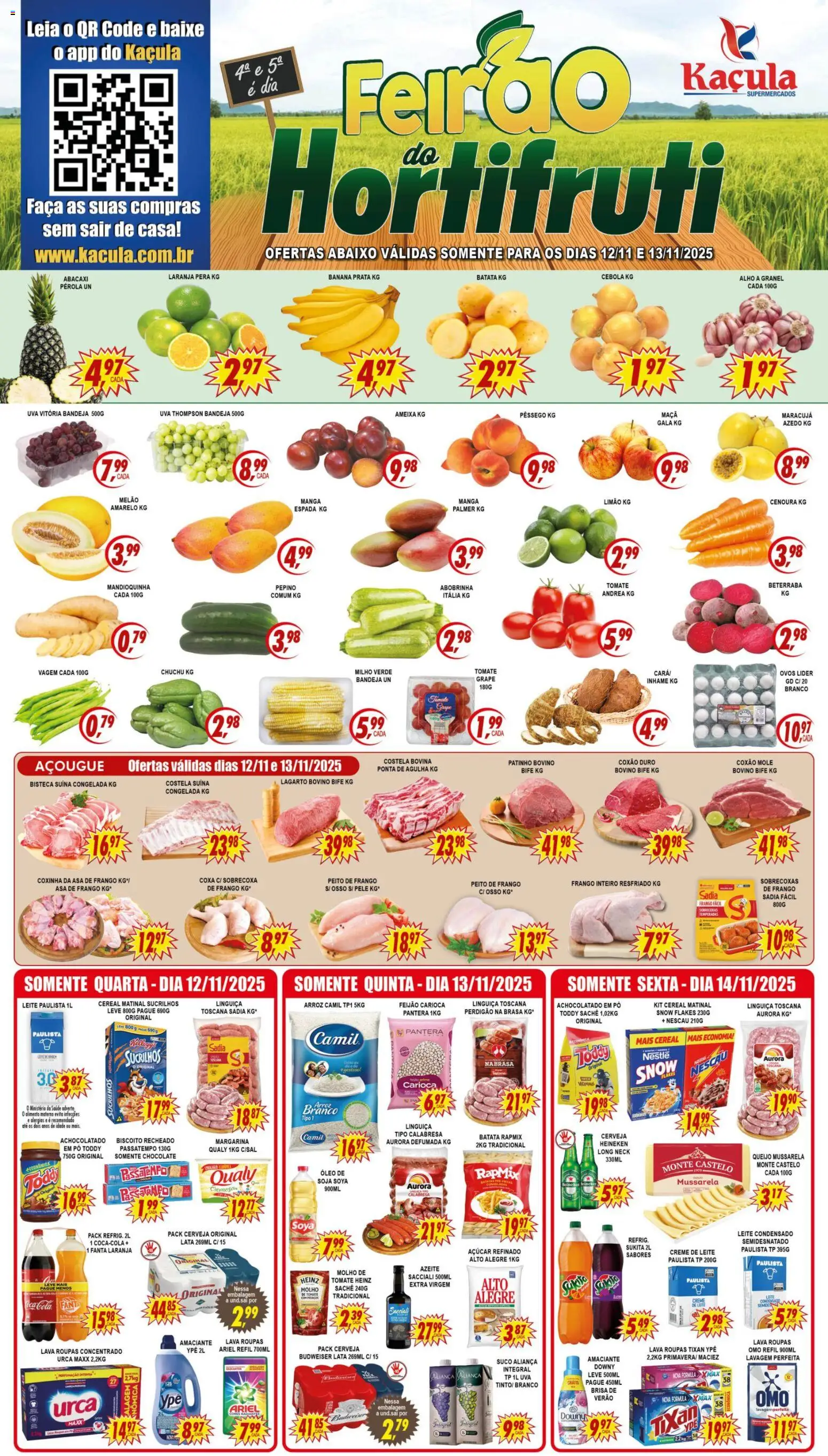 Kaçula Folheto - válido de 12.11.2025 | Página: 1 | Produtos: Maracujá, Chuchu, Creme, Bandeja