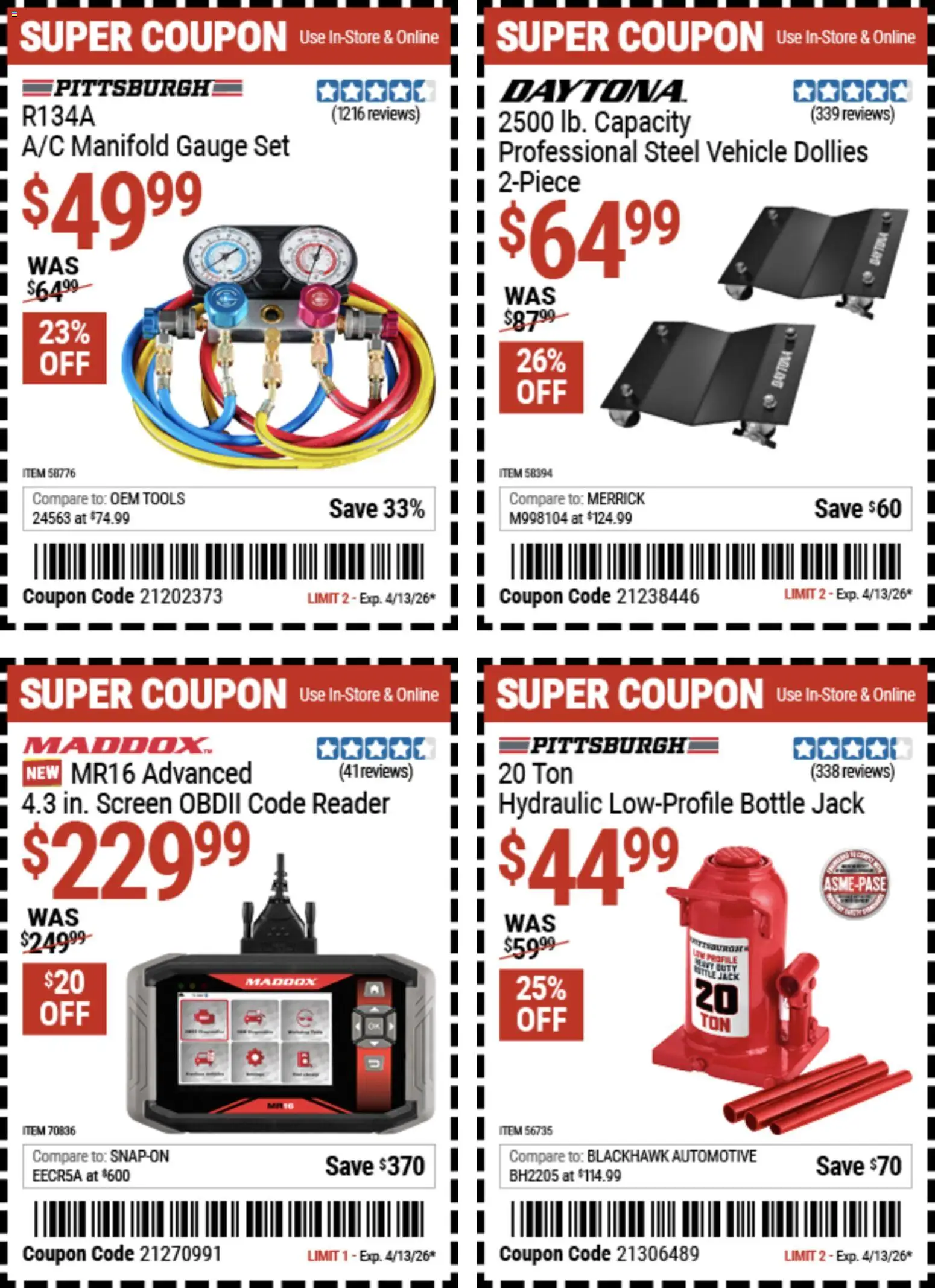 The new Harbor Freight flyer is now online. See all April offers on your mobile and save! | United States