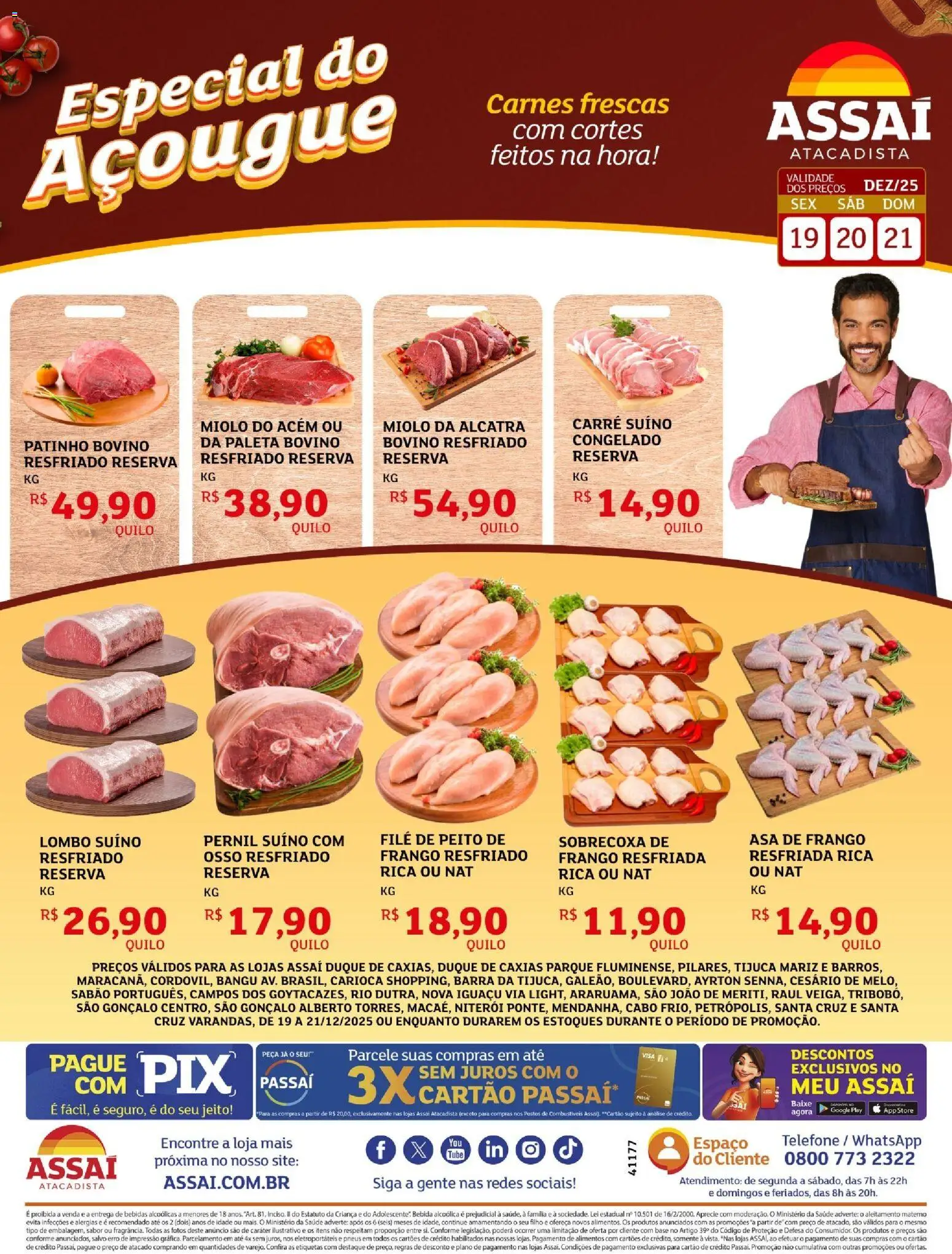Assaí Atacadista Folheto - válido de 19.12.2025 | Página: 1 | Produtos: Acém, Base, Bebida, Frango