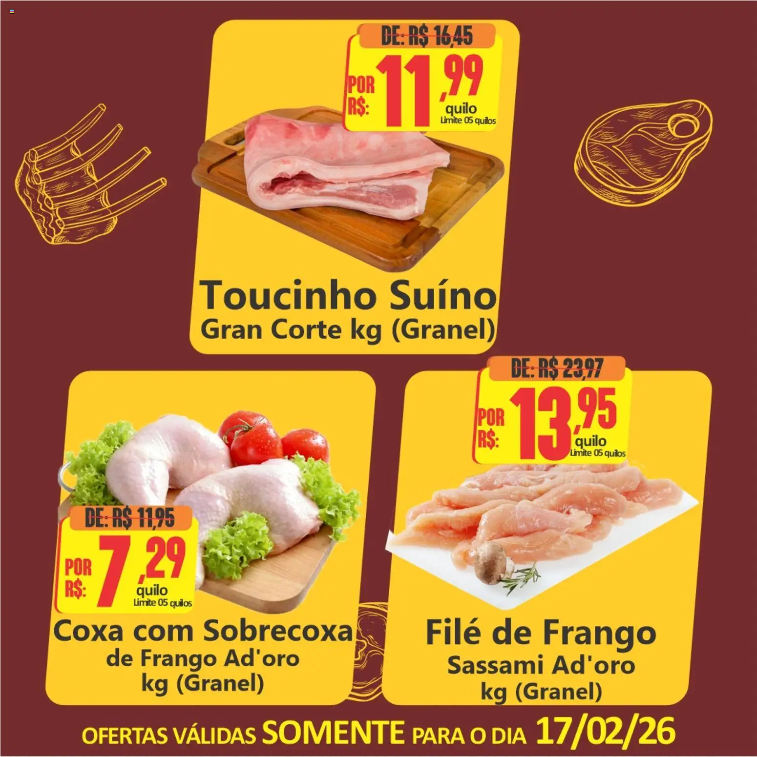 Big Supermercados Folheto - válido de 17.02.2026 | Página: 3 | Produtos: Filé de frango, Frango