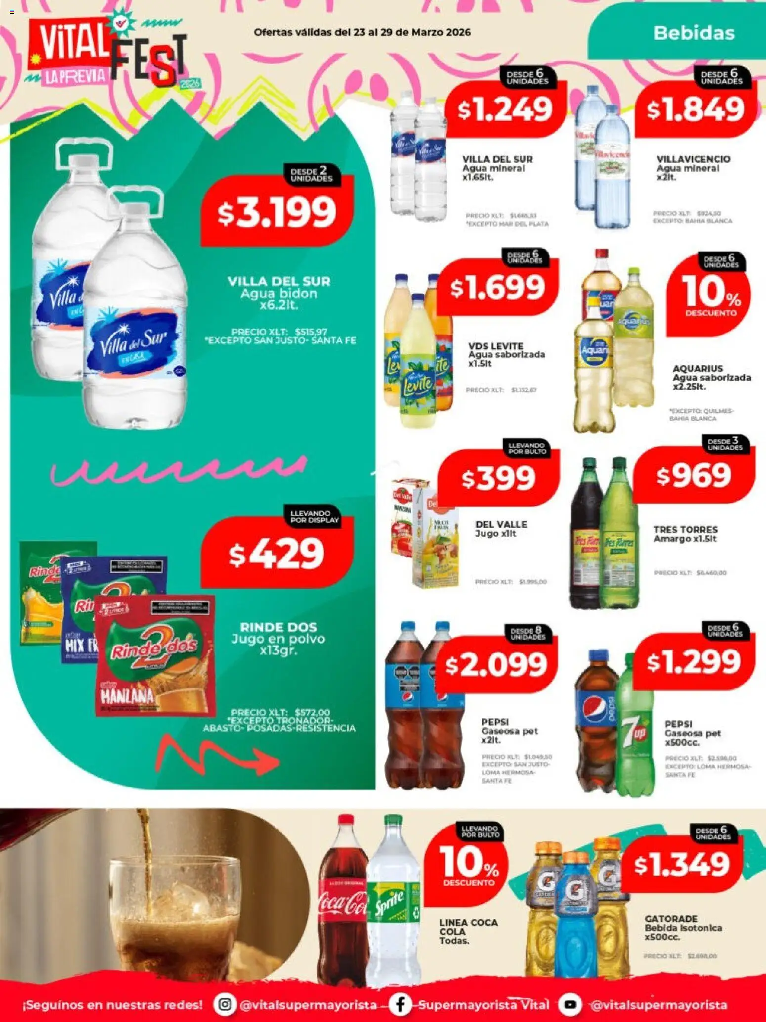 Vital - Ofertas - Posadas │ válido desde el 23.03.2026 | Página: 21 | Productos: Bidón, Gaseosa, Jugo, Agua saborizada