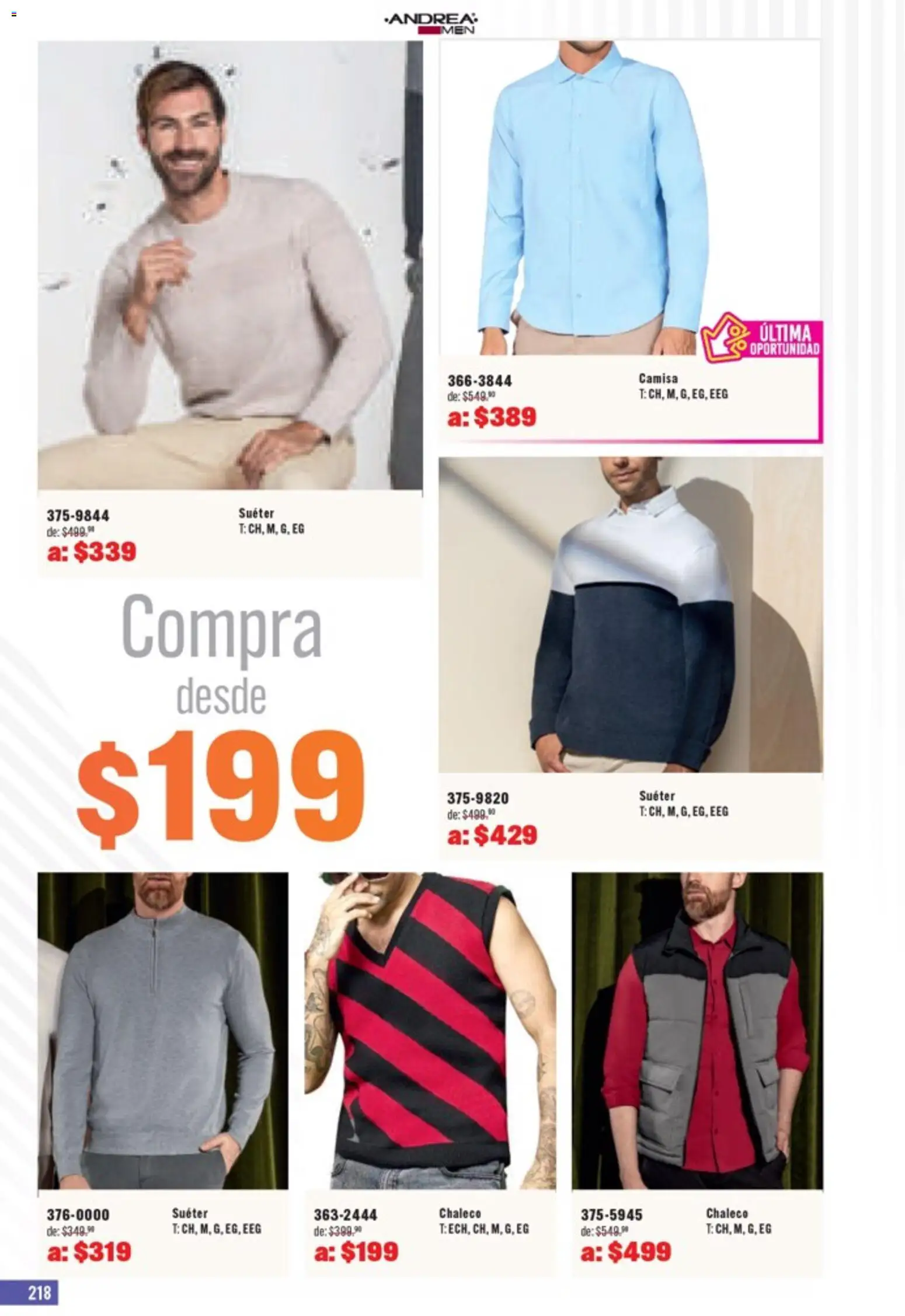 Nuevas ofertas de Andrea válidas en toda la República Mexicana desde el 05.04.2026. ¡Encuentra las mejores ofertas en Andrea catálogo Outlet! | Página: 218 | Productos: Suéter, Chaleco, Camisa
