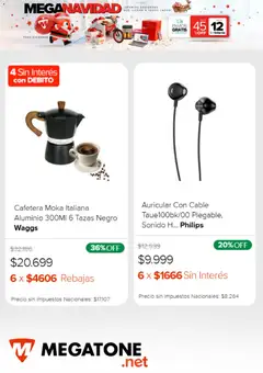 Vista previa Megatone Black Friday válido desde el 11.12.2025 | Página: 4 | Productos: Cable, Cafetera