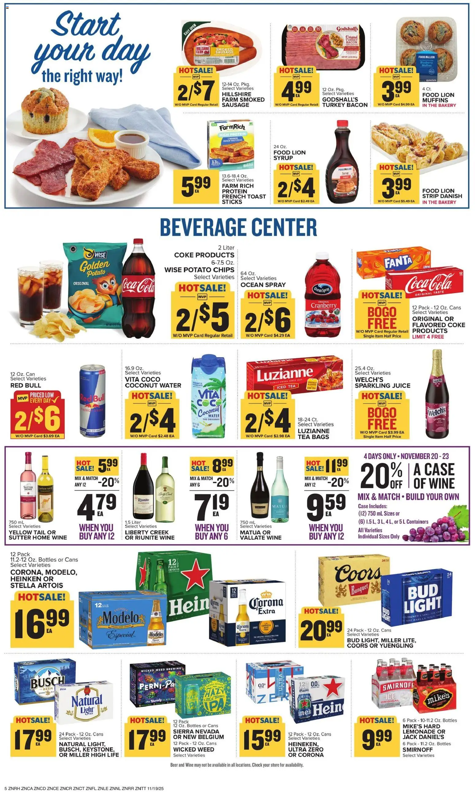 Food Lion Weekly Ad - valid from 19.11.2025 | Page: 9 | Products: Juice, Chips, Water, Case