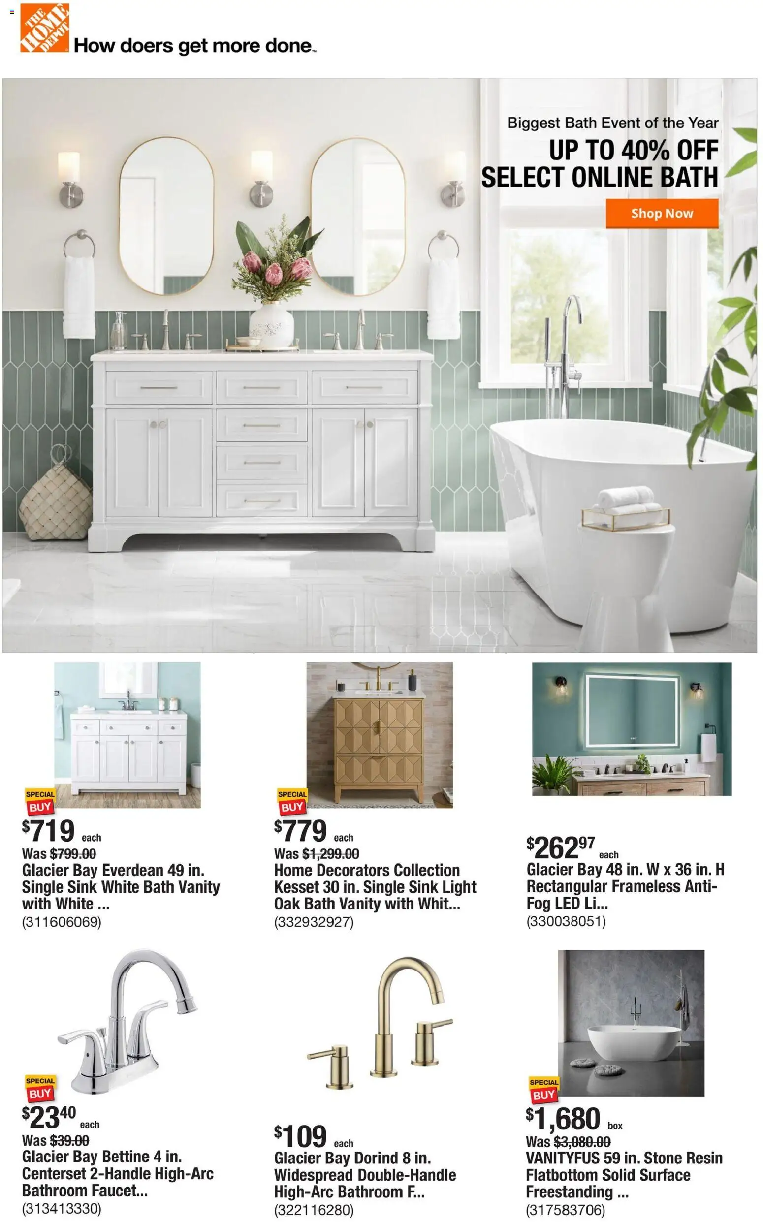 Home Depot Weekly Ad - FL - valid from 15.01.2026 | Page: 1 | Products: Bath