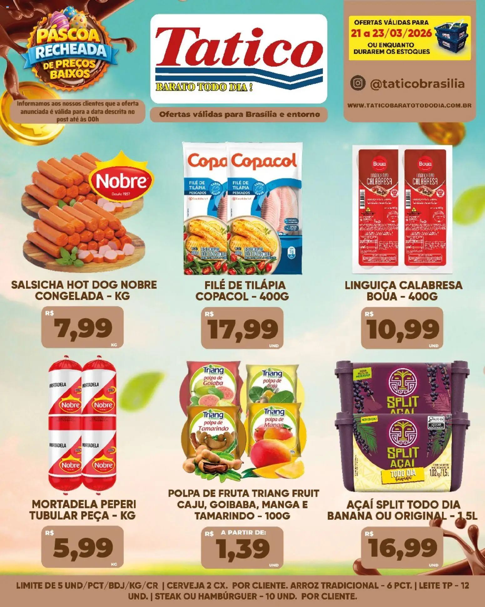 Tatico Folheto - válido de 21.03.2026 | Página: 14 | Produtos: Linguiça, Tilápia, Copa, Filé de tilápia