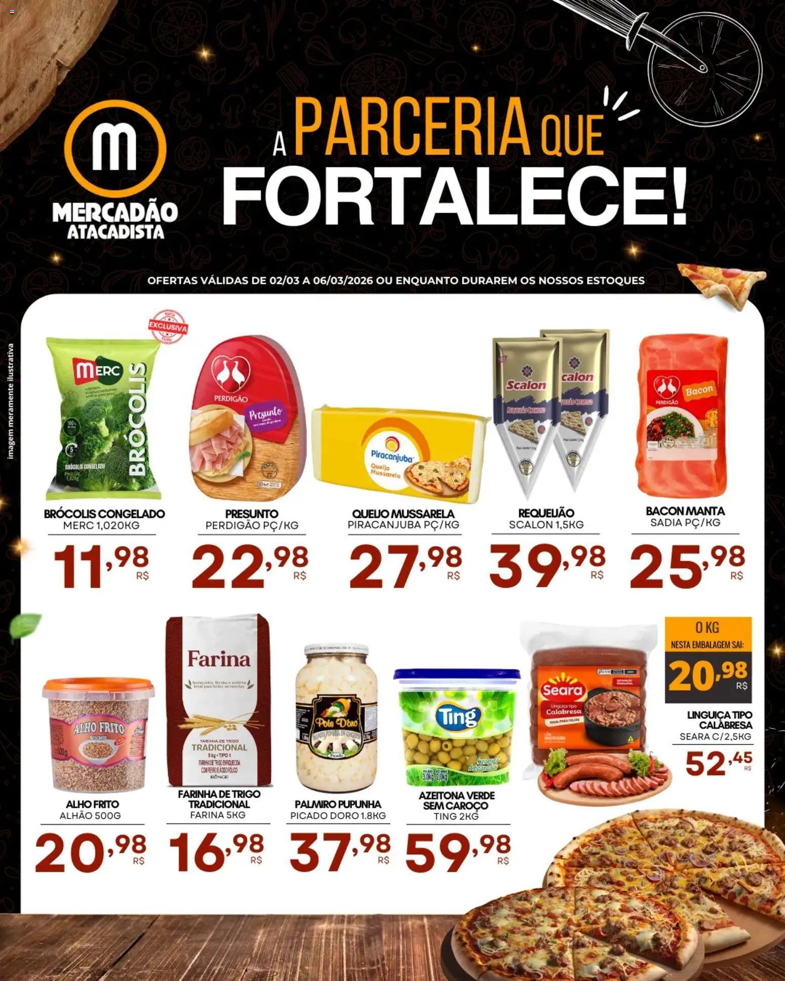 Mercadão Atacadista Folheto - válido de 02.03.2026 | Página: 1 | Produtos: Ferro, Linguiça, Brócolis, Mussarela