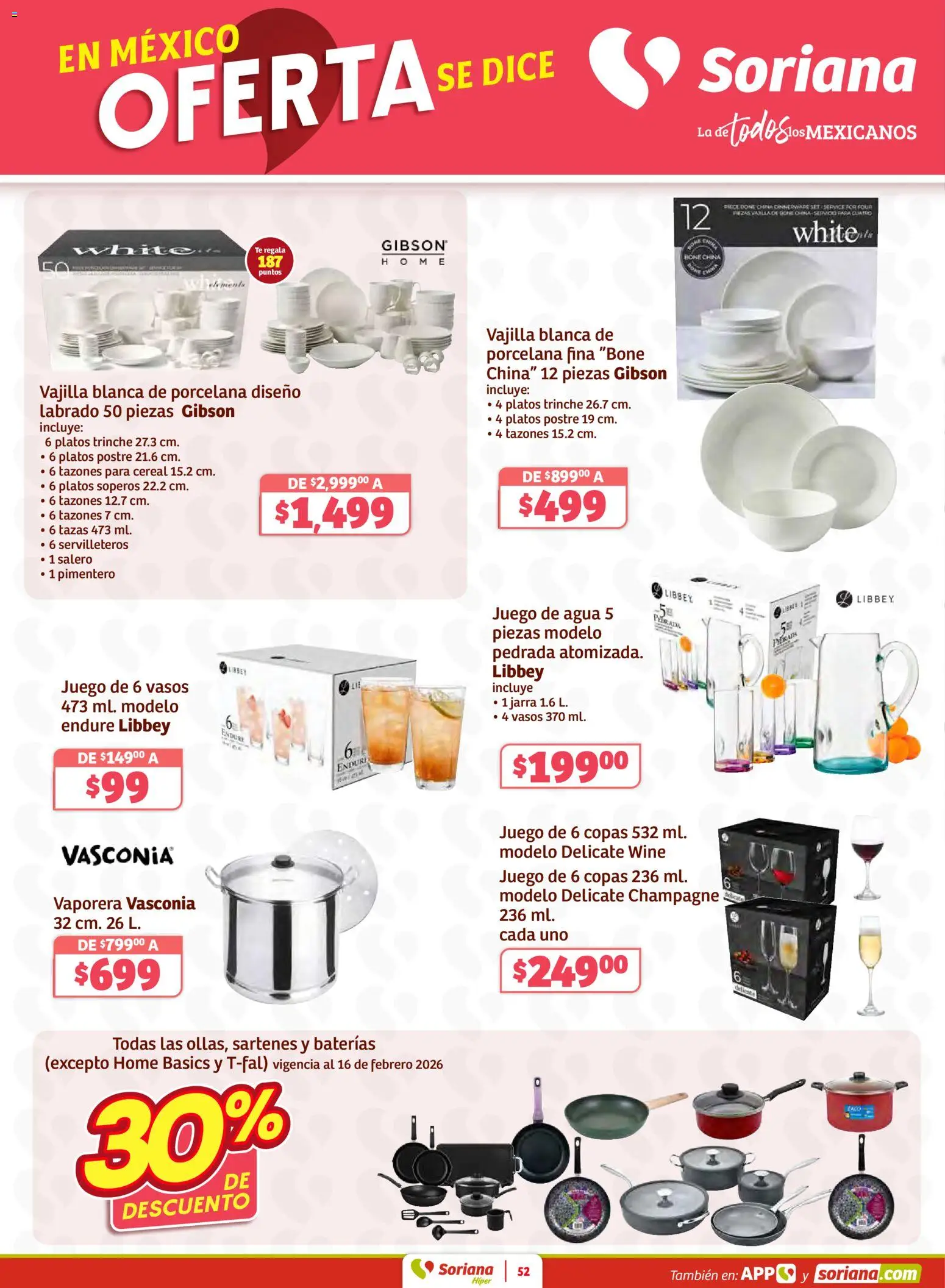Nuevas ofertas de Soriana válidas en toda la República Mexicana desde el 12.02.2026. ¡Encuentra las mejores ofertas en Soriana - Preciazazaso Híper: Ags, Col, Gto, Jal, Mich! | Página: 52 | Productos: Champagne, Juego, Vasos, Jarra