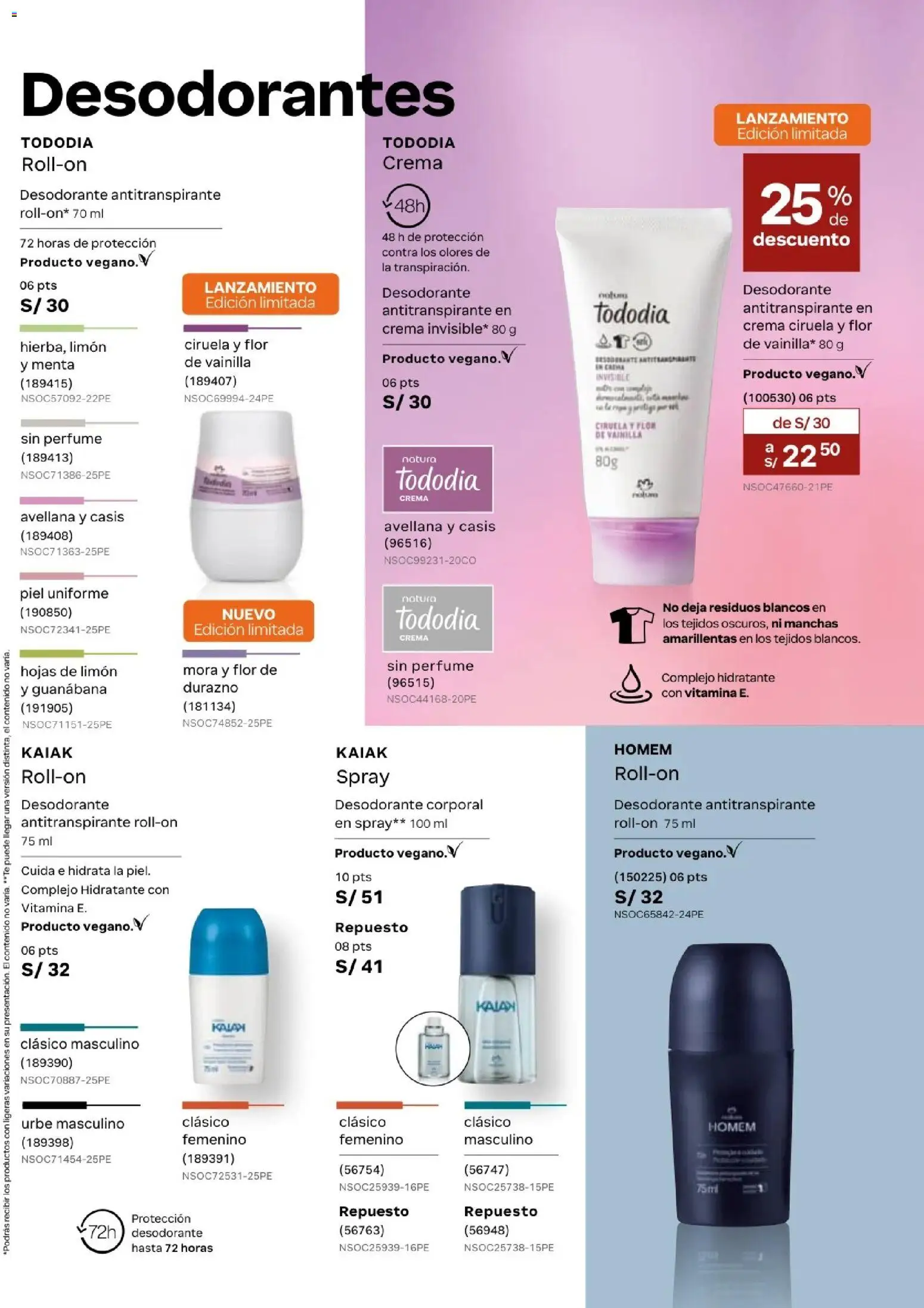 Catálogo Natura válido desde 31.03.2026 | Página: 146 | Productos: Desodorante, Antitranspirante, Crema, Perfume
