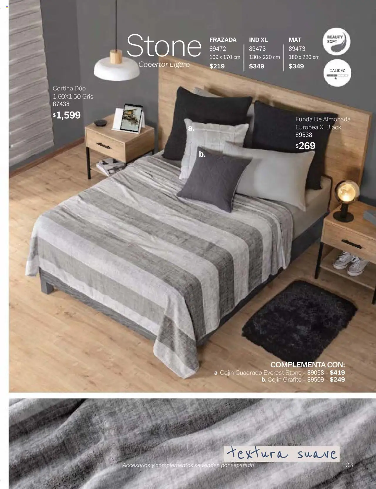 Nuevas ofertas de Vianney válidas en toda la República Mexicana desde el 24.01.2025. ¡Encuentra las mejores ofertas en Vianney catálogo Chavos! | Página: 105 | Productos: Cobertor, Funda, Funda de almohada, Almohada