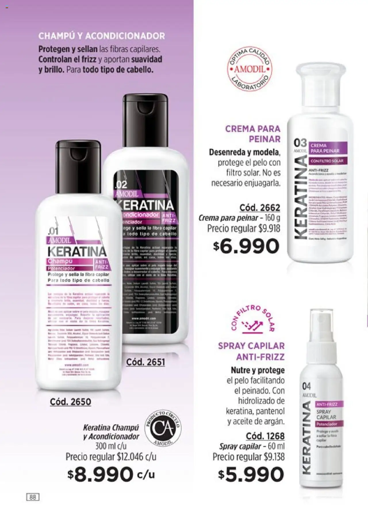 Catálogo Amodil Campaña 17/2025 │ válido desde el 14.10.2025 | Página: 88 | Productos: Aceite, Champú, Acondicionador, Crema