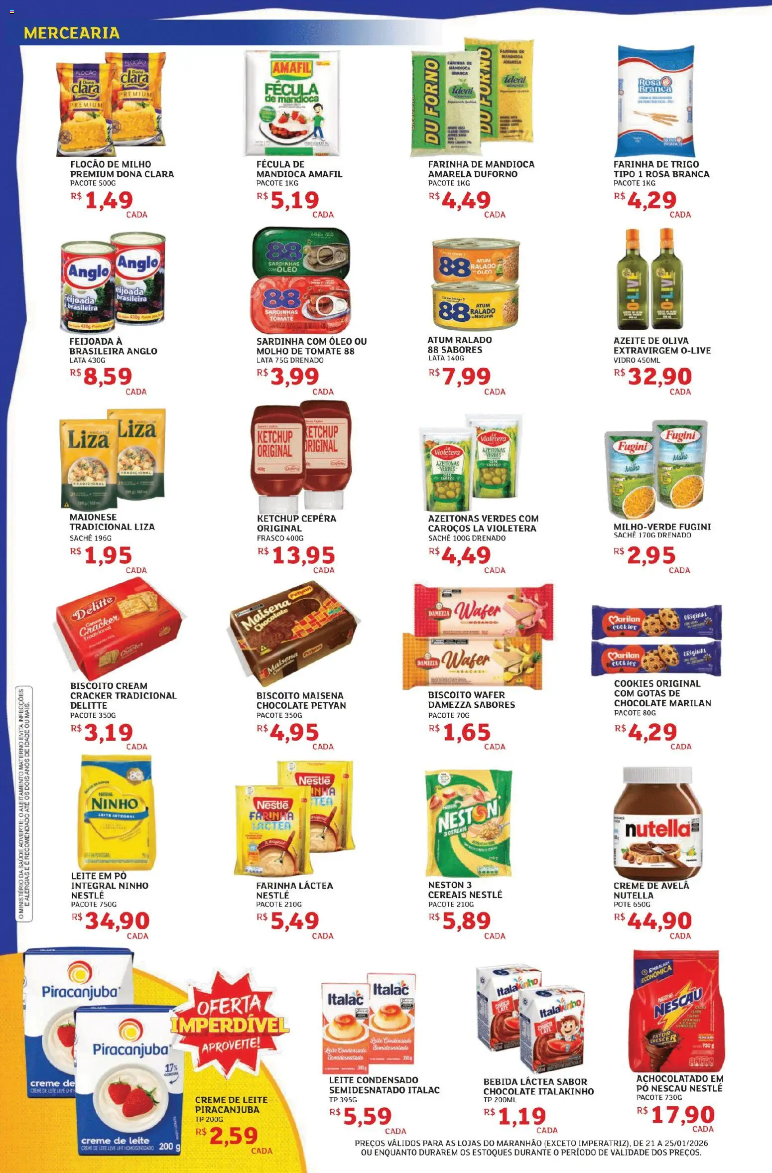 Assaí Atacadista Folheto - válido de 21.01.2026 | Página: 2 | Produtos: Nescau, Farinha de mandioca, Atum, Creme de avelã