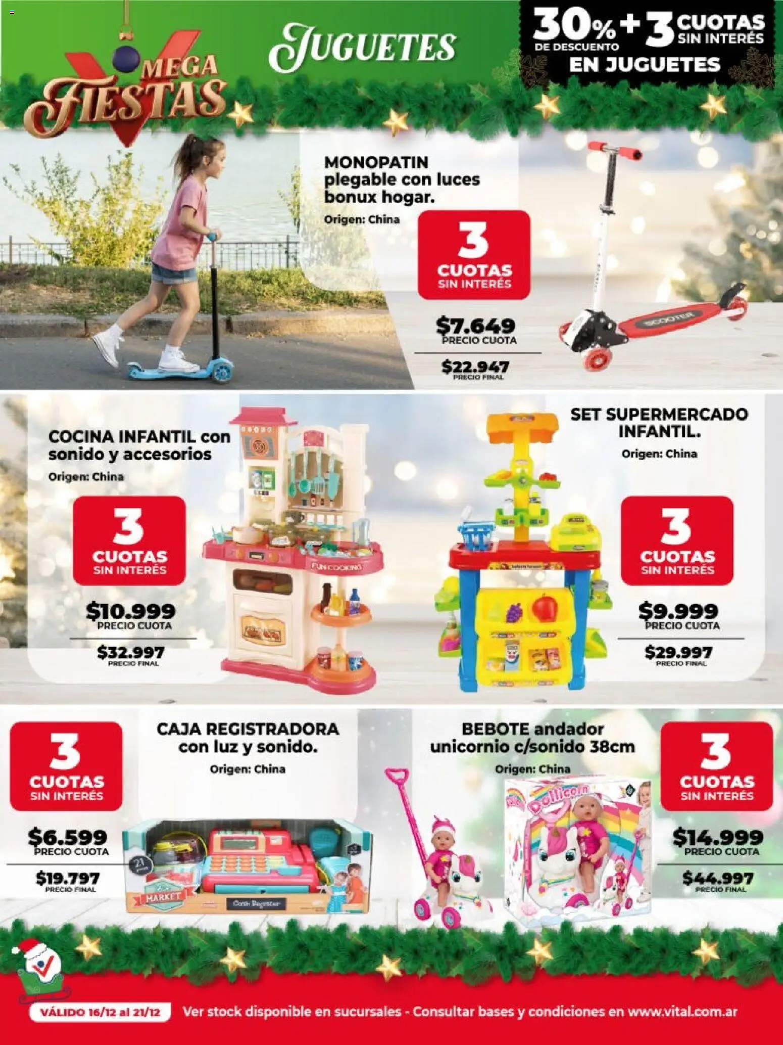 Vital - Especial Navidad │ válido desde el 16.12.2025 | Página: 3 | Productos: Monopatin, Cocina, Caja, Andador