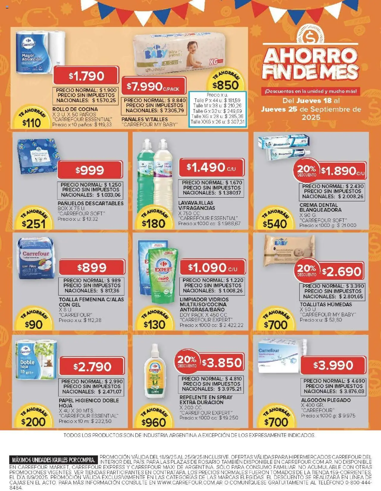 Carrefour ofertas - Salta │ válido desde el 18.09.2025 | Página: 13 | Productos: Teléfono, Papel higiénico, Rosario, Toallitas húmedas