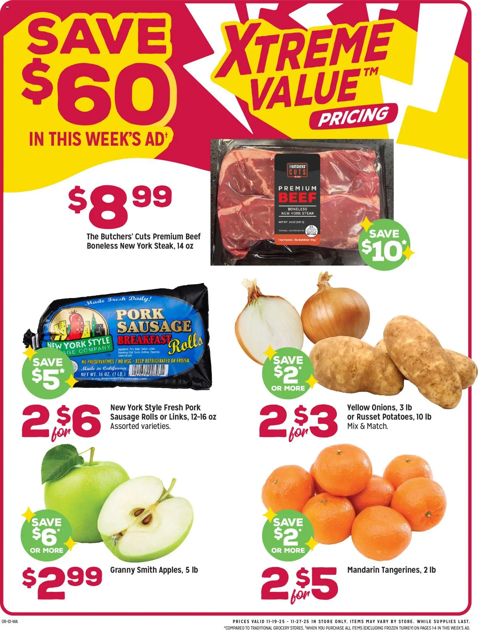 Grocery Outlet Weekly Ad - valid from 26.11.2025 | Page: 2 | Products: Pork, Beef, Lemon, Sausage