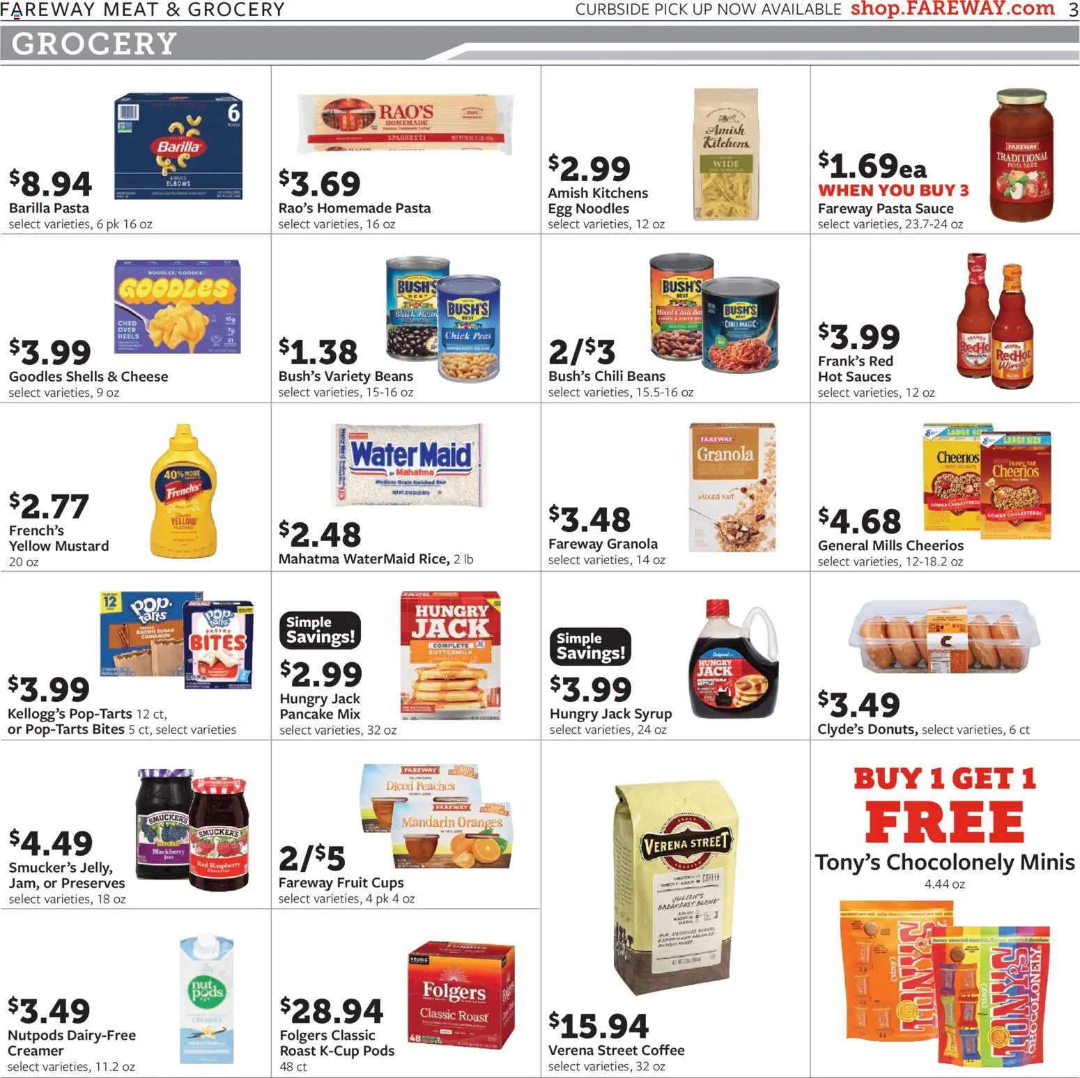 Fareway Weekly Ad - valid from 17.11.2025 | Page: 3 | Products: Cheese, Noodles, Pasta, Sugar