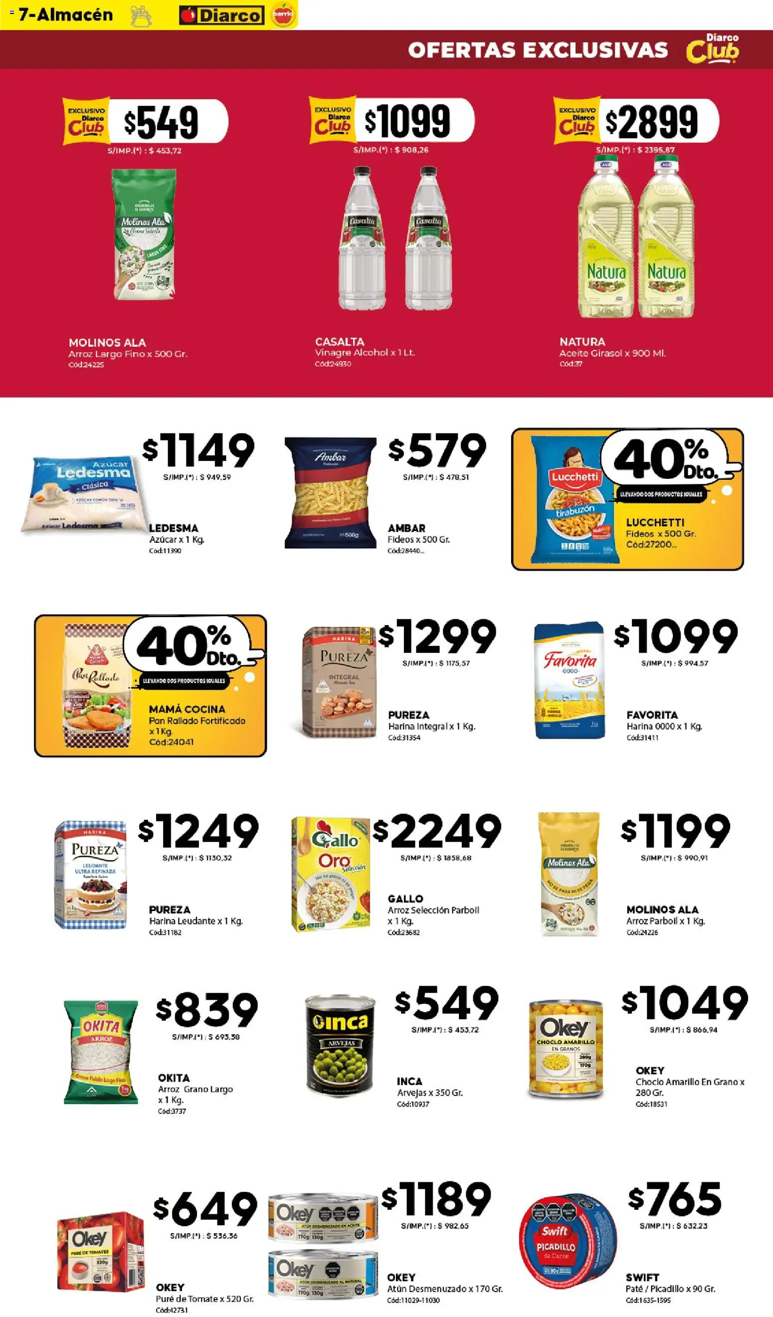 Diarco - Ofertas Diarco Barrio │ válido desde el 29.12.2025 | Página: 7 | Productos: Cocina, Choclo, Atún, Fideos
