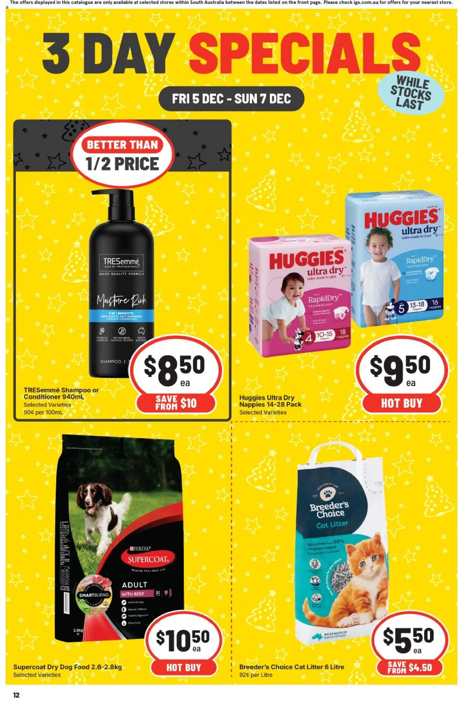 IGA catalogue - valid from 05.12.2025 | Page: 4 | Products: Shampoo, Conditioner, Nappies, Dog food