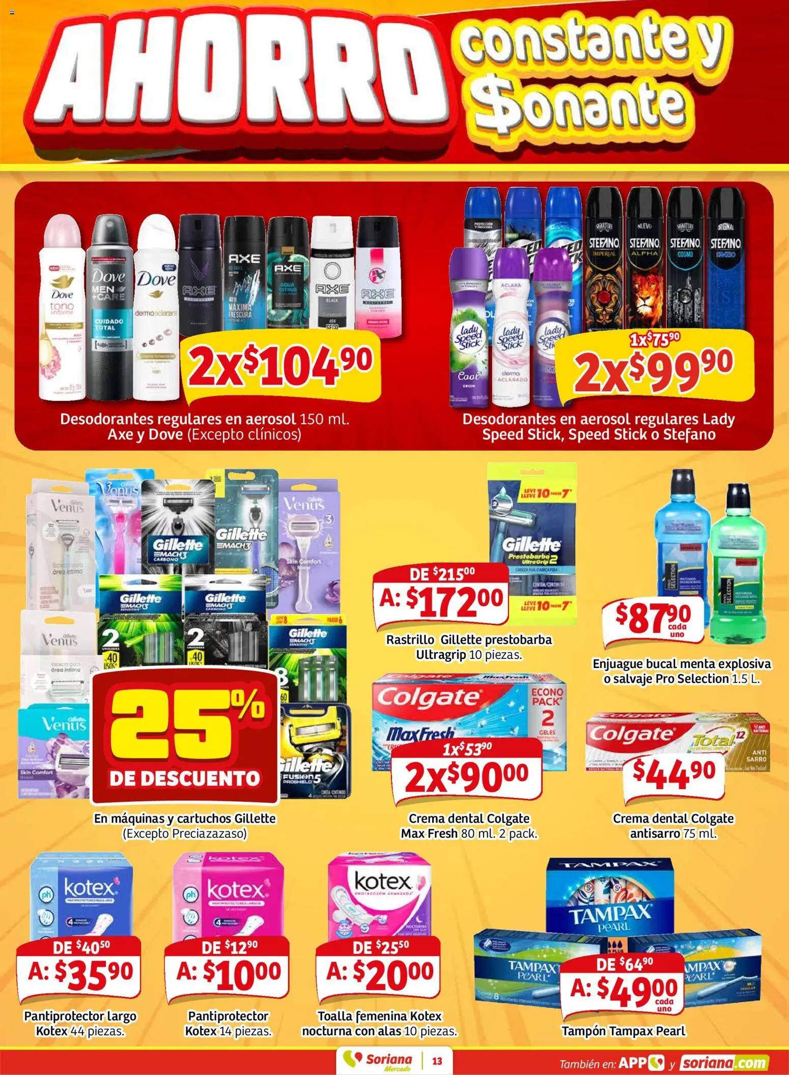 Nuevas ofertas de Soriana válidas en toda la República Mexicana desde el 30.01.2026. ¡Encuentra las mejores ofertas en Soriana - Pesito Valedor Mercado: Ags, Col, Gto, Jal, Mich! | Página: 21 | Productos: Enjuague bucal, Crema, Rastrillo, Toalla