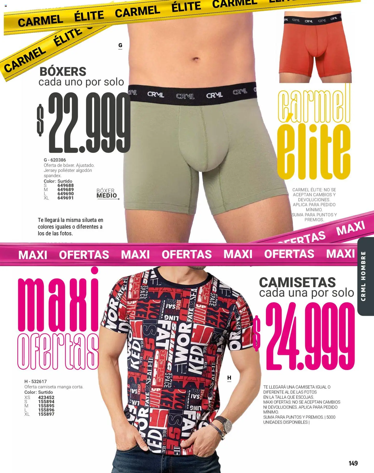 Carmel revista - valida desde el 01.01.2026 | Página: 149 | Productos: Té, Algodón, Boxers, Camiseta