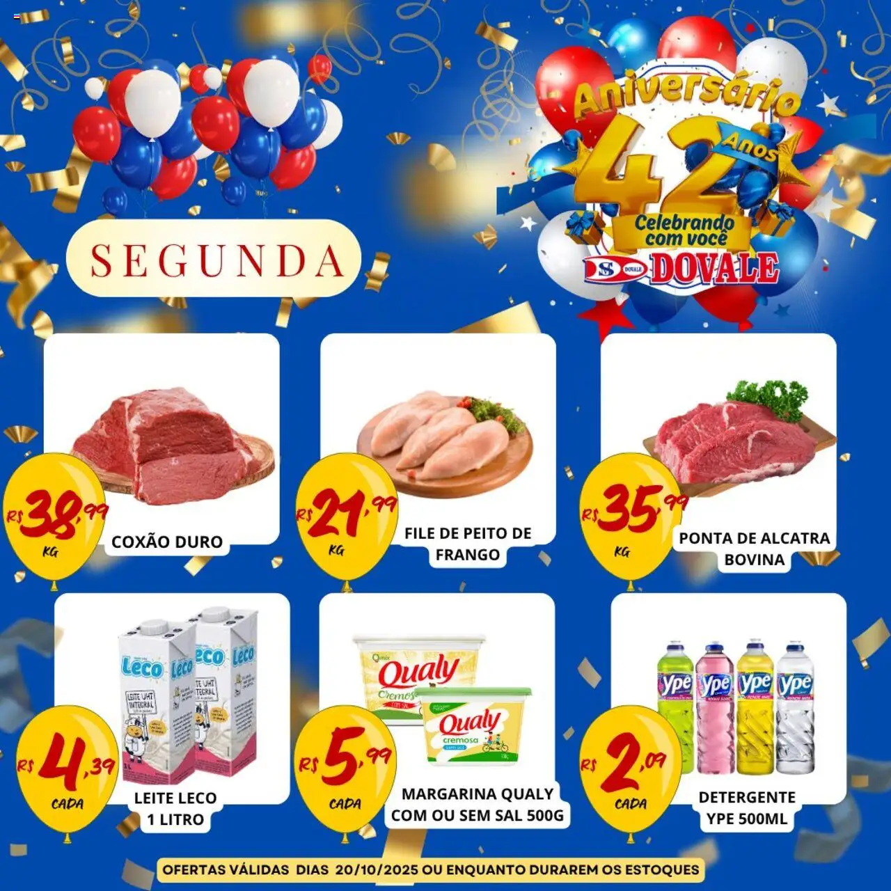 Dovale Folheto - válido de 20.10.2025 | Página: 1 | Produtos: Alcatra, Leite, Frango, Margarina