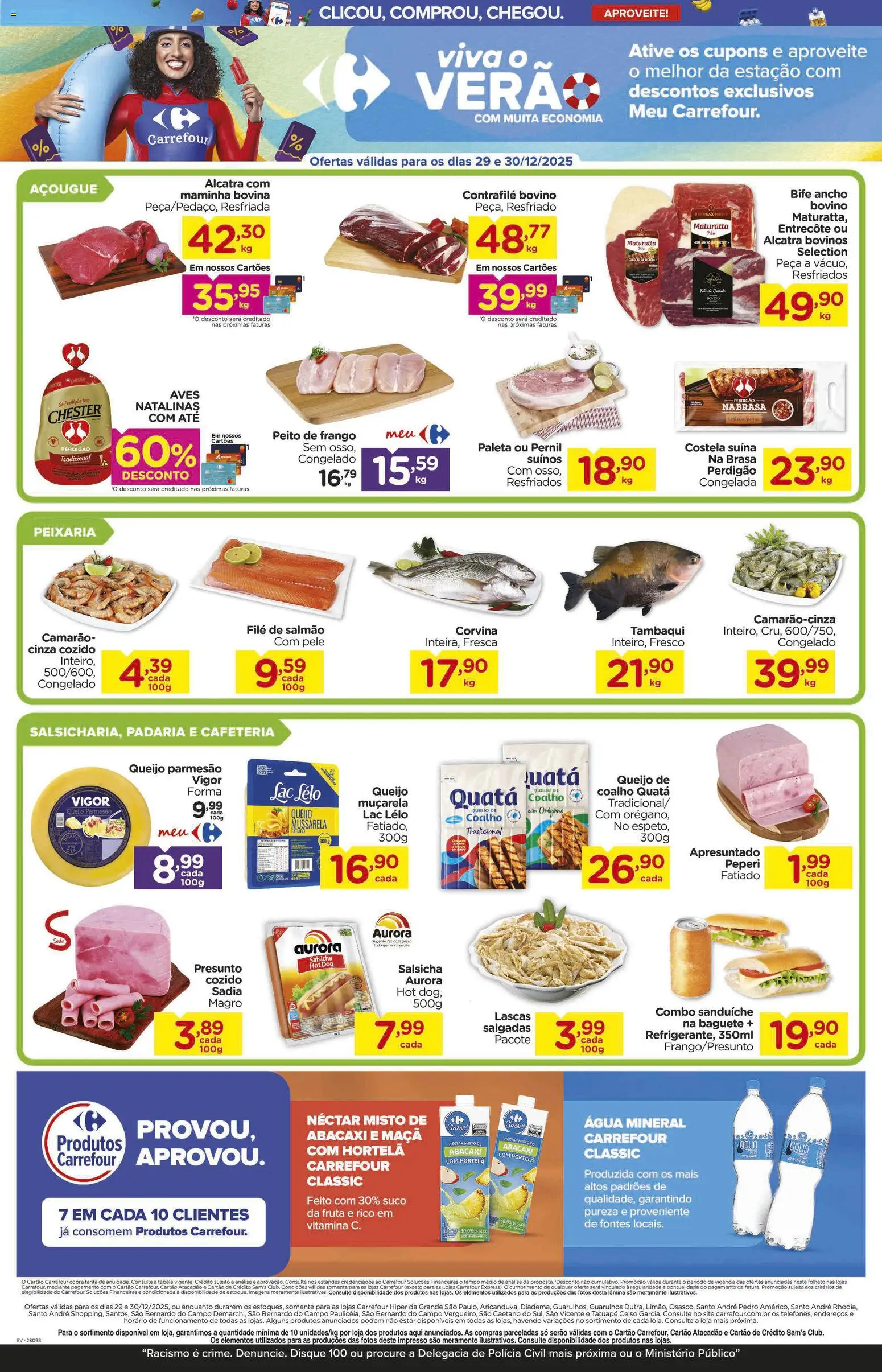 Carrefour Folheto - válido de 29.12.2025 | Página: 2 | Produtos: Salsicha, Suco, Queijo parmesão, Peito de frango