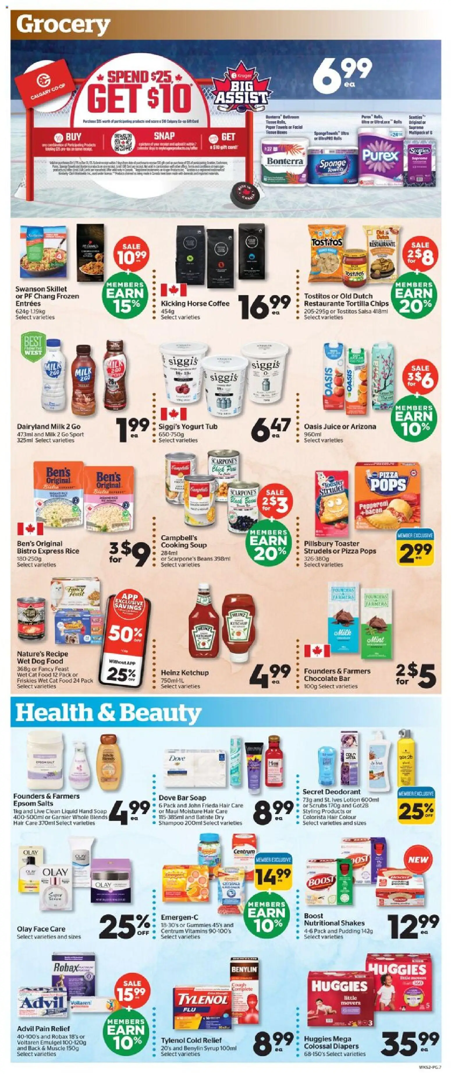 Calgary Co-op flyer valid from 30.10.2025 | Page: 7 | Products: Chips, Shampoo, Milk, Pizza