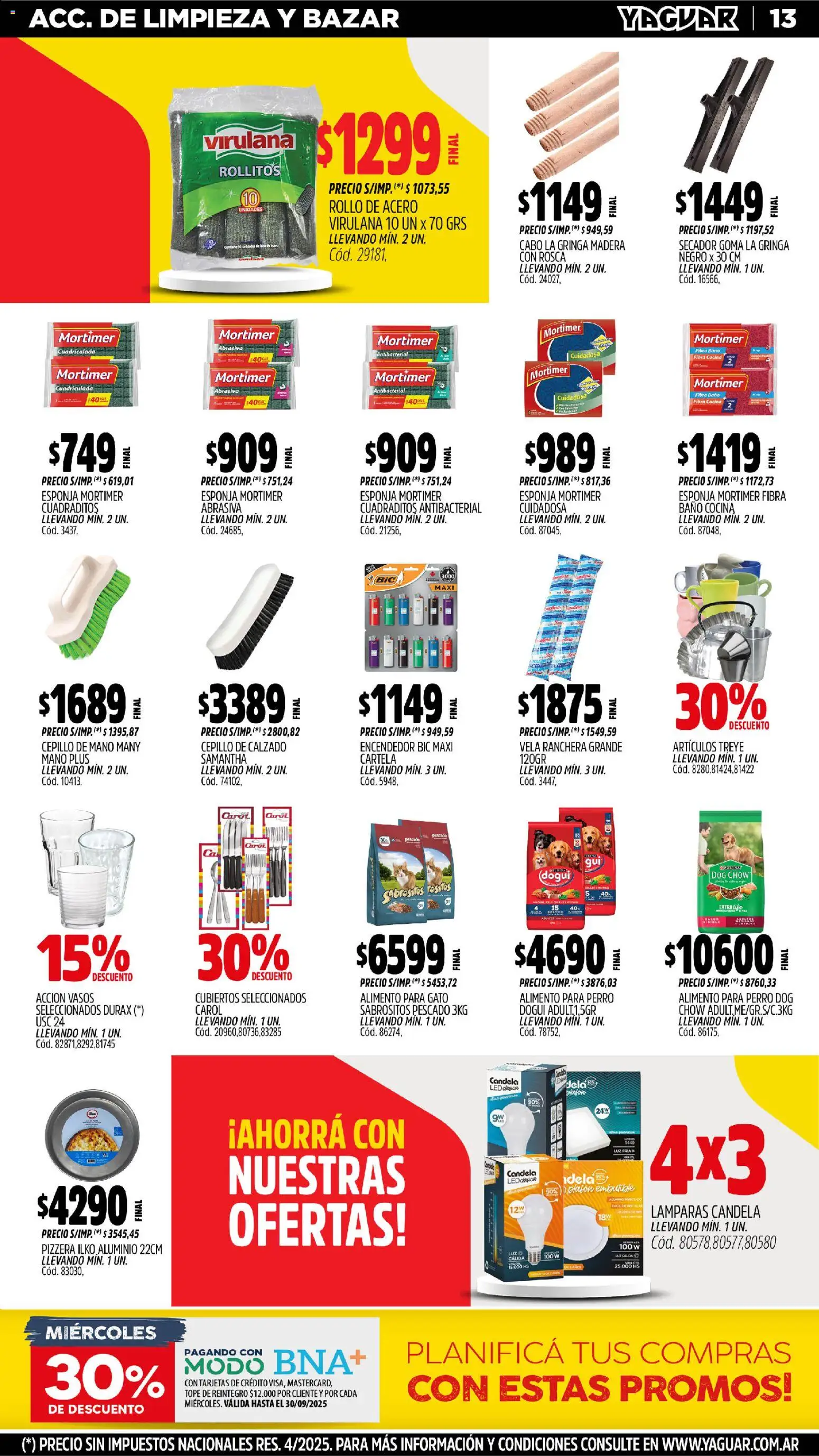 Yaguar - Salta │ válido desde el 27.10.2025 | Página: 13 | Productos: Baño, Cepillo, Esponja, Vasos