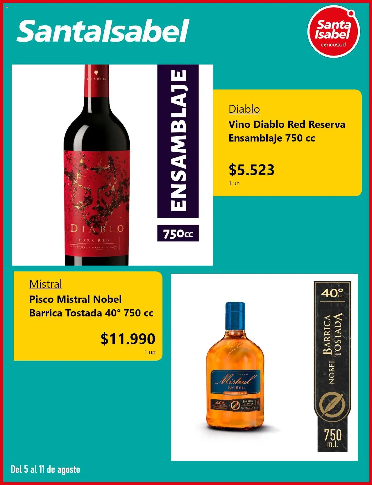 Santa Isabel ofertas  │ válido desde el 05.08.2025 | Página: 5 | Productos: Vino