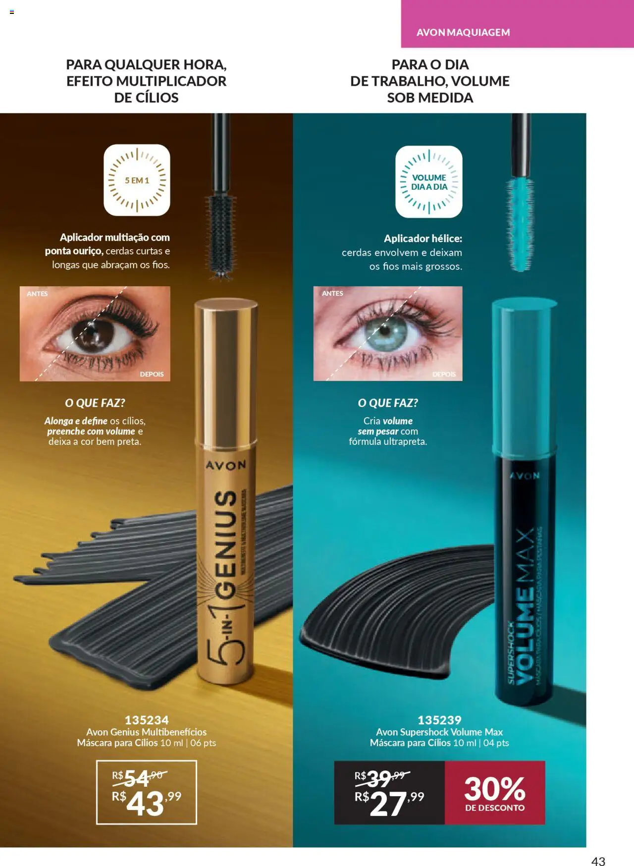 Avon Folheto - válido de 13.08.2025 | Página: 43 | Produtos: Maquiagem, Máscara para cílios