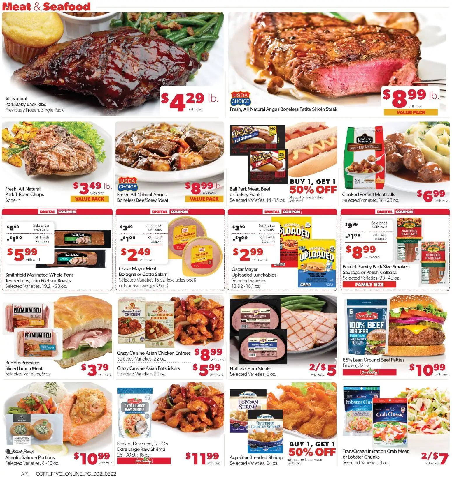 Family Fare Weekly Ad - valid from 22.03.2026 | Page: 10 | Products: Salami, Pork, Seafood, Sausage
