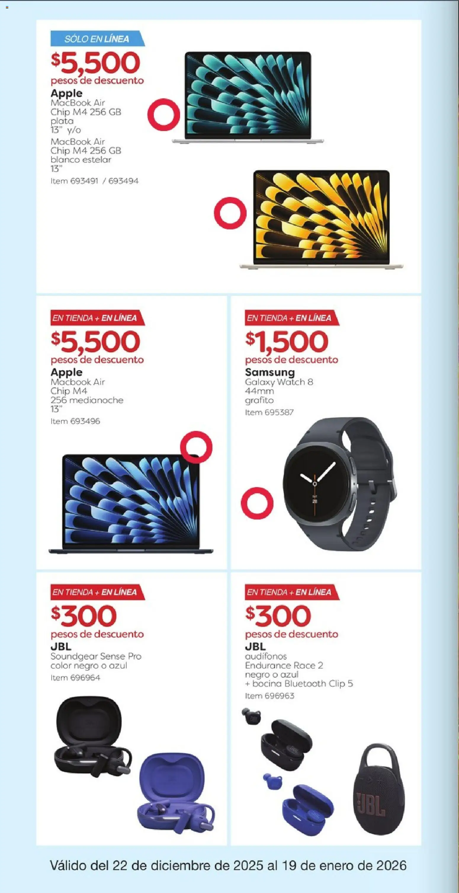 Nuevas ofertas de Costco válidas en toda la República Mexicana desde el 22.12.2025. ¡Encuentra las mejores ofertas en Costco catálogo! | Página: 6 | Productos: Audífonos, Bocina