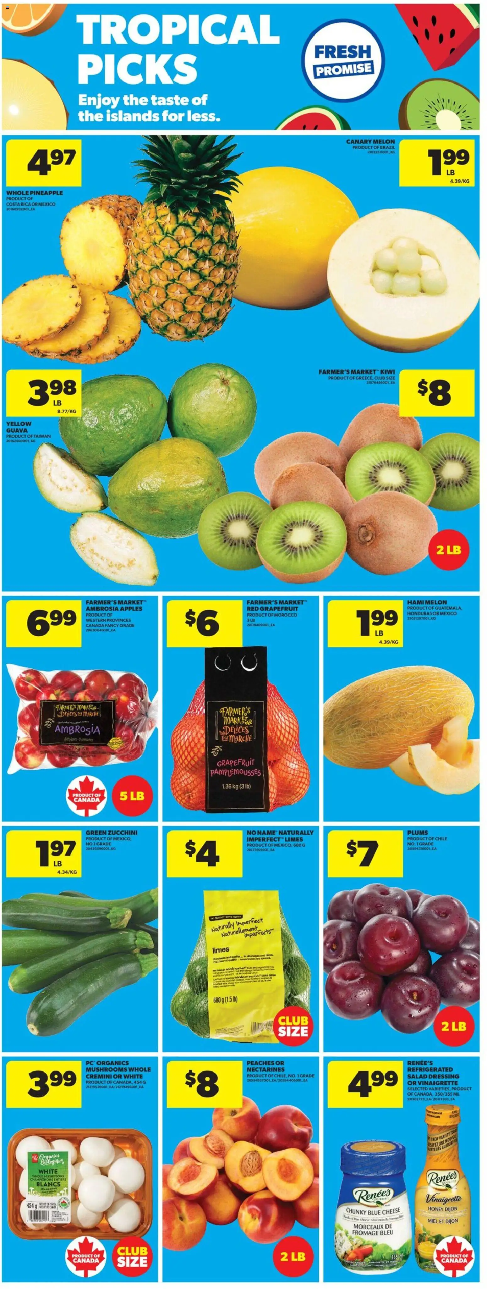 Real Canadian Superstore flyer valid from 19.03.2026 | Page: 23 | Products: Pineapple, Kiwi, Salad, Cheese