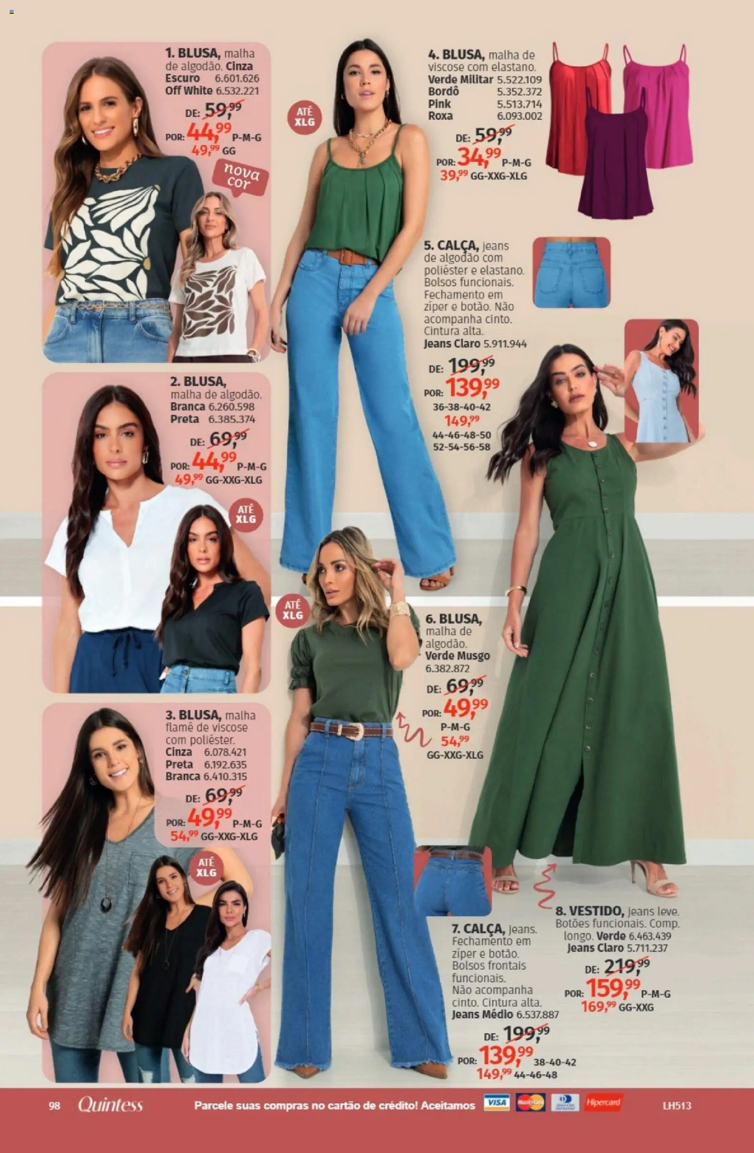 Quatro Estações Folheto - válido de 01.01.2026 | Página: 98 | Produtos: Algodão, Jeans