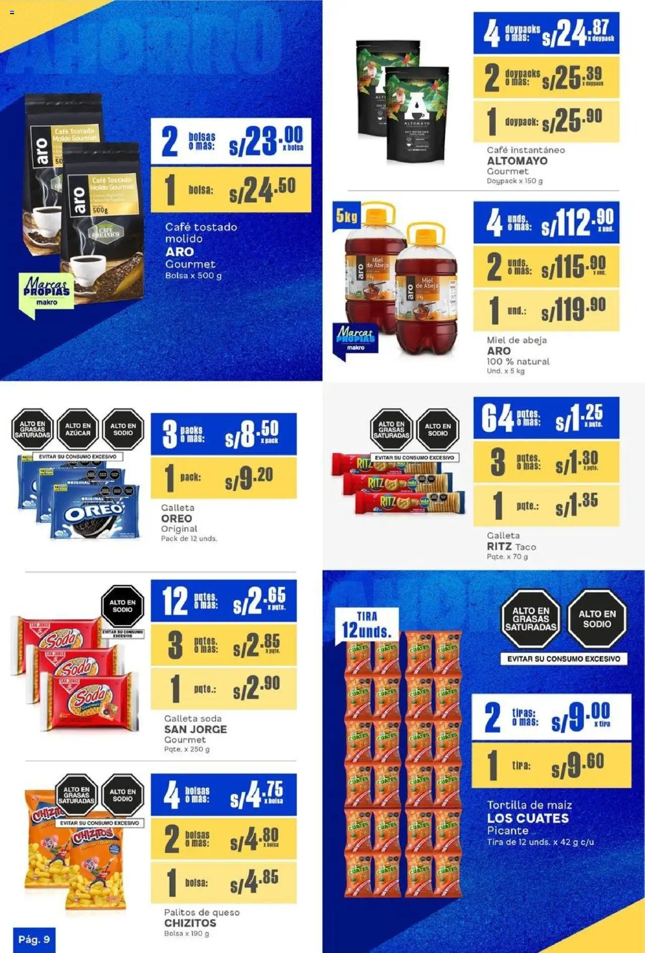 Catálogo Makro válido desde 25.09.2025 | Página: 9 | Productos: Queso, Café, Bolsa