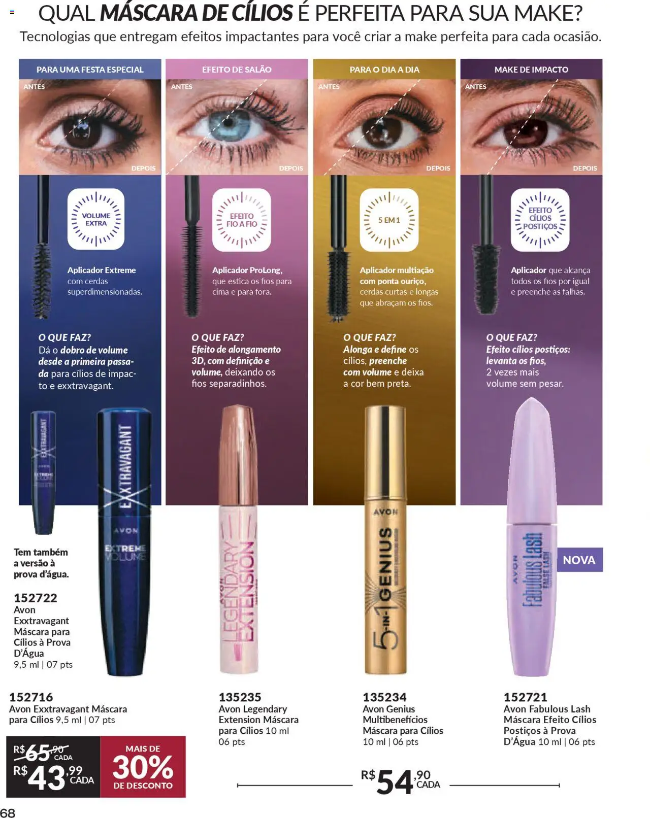 Avon Folheto - válido de 16.06.2025 | Página: 68 | Produtos: Máscara para cílios, Cílios postiços