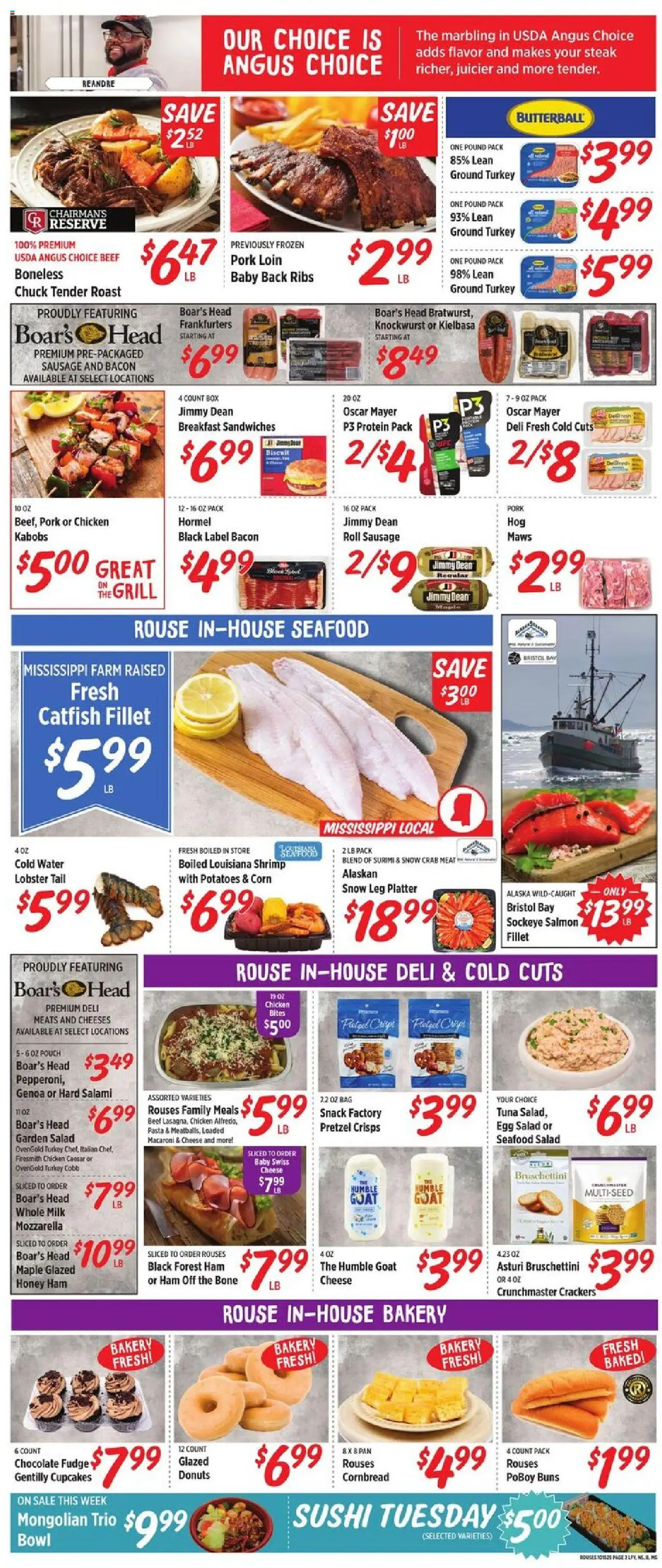 Rouses Weekly Ad - MS - valid from 15.10.2025 | Page: 4 | Products: Bakery, Pan, Pasta, Water